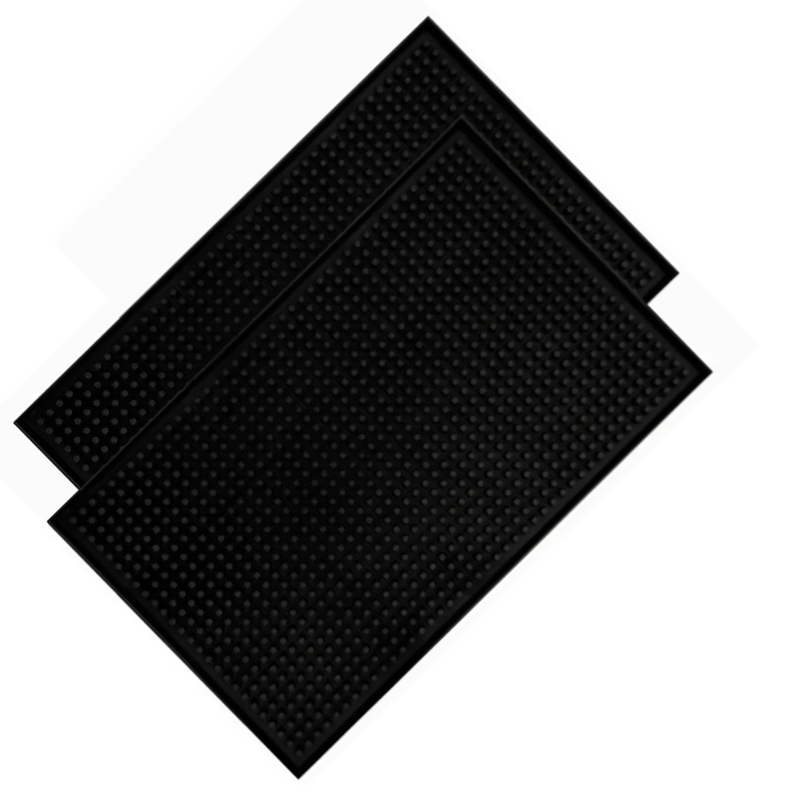 2 Pcs Bar Service Mat Black Waterproof Heat Insulating PVC Bar Countertop Spill Mat 45x30x1cm - Image 3