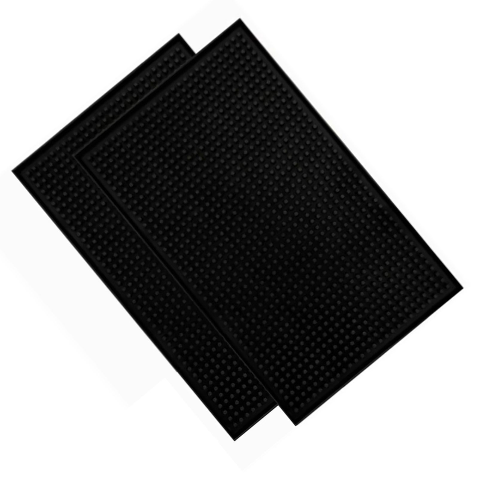 2 Pcs Bar Service Mat Black Waterproof Heat Insulating PVC Bar Countertop Spill Mat 45x30x1cm - Image 4