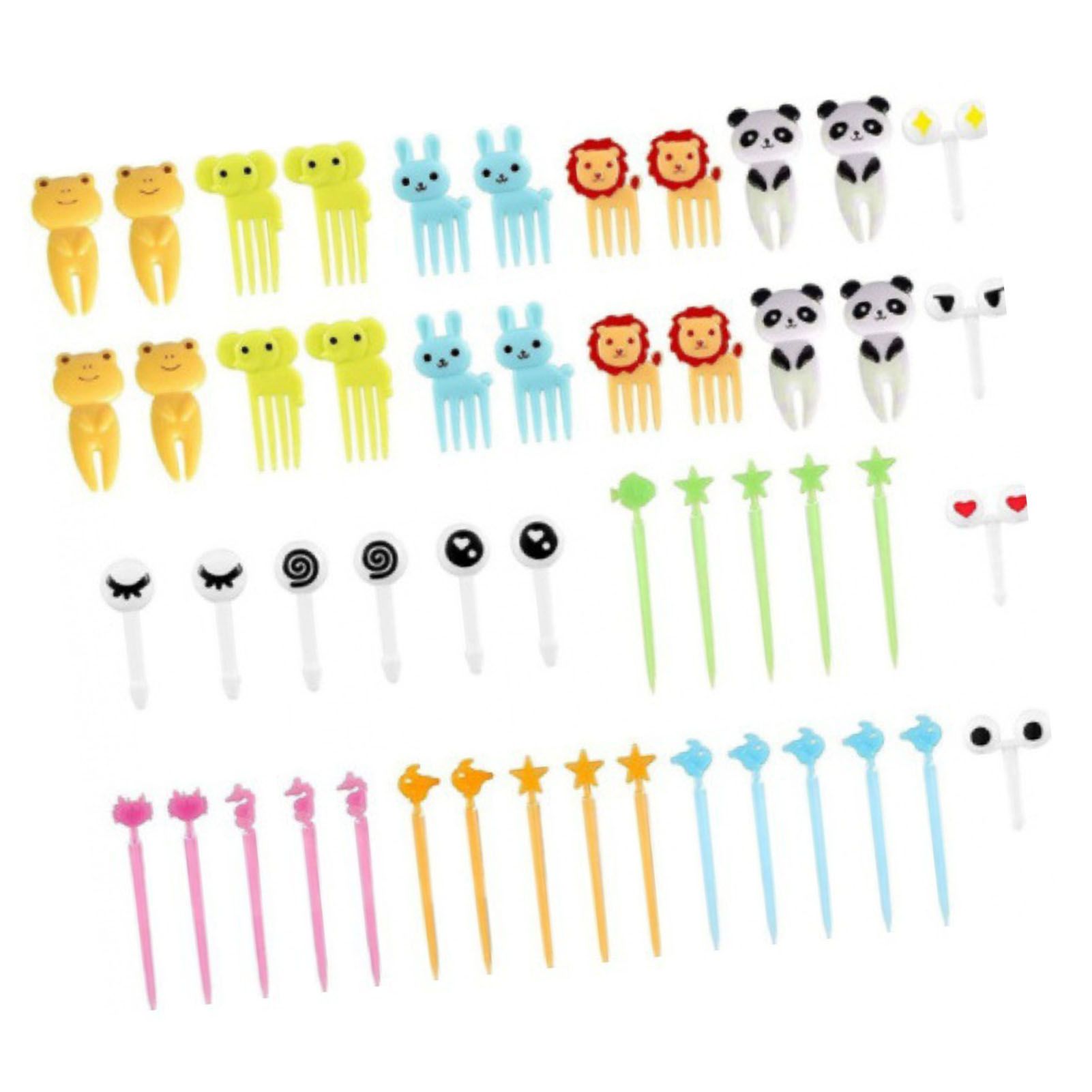 50 PCS Home Cartoon Fruit Fork Innovative Cute Animal Shape Plastic Children Bento Fruit Fork Set - Image 4