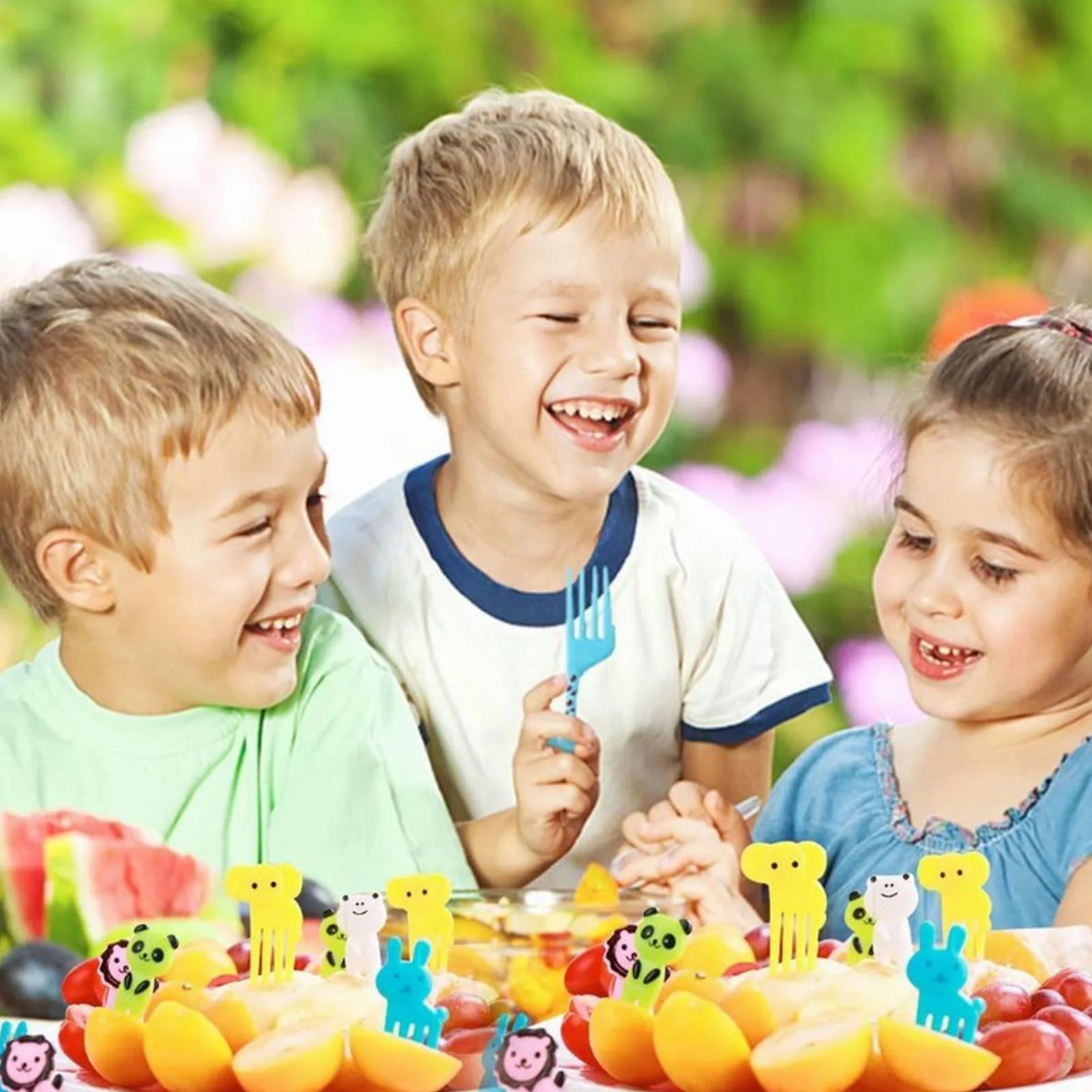 50 PCS Home Cartoon Fruit Fork Innovative Cute Animal Shape Plastic Children Bento Fruit Fork Set - Image 6
