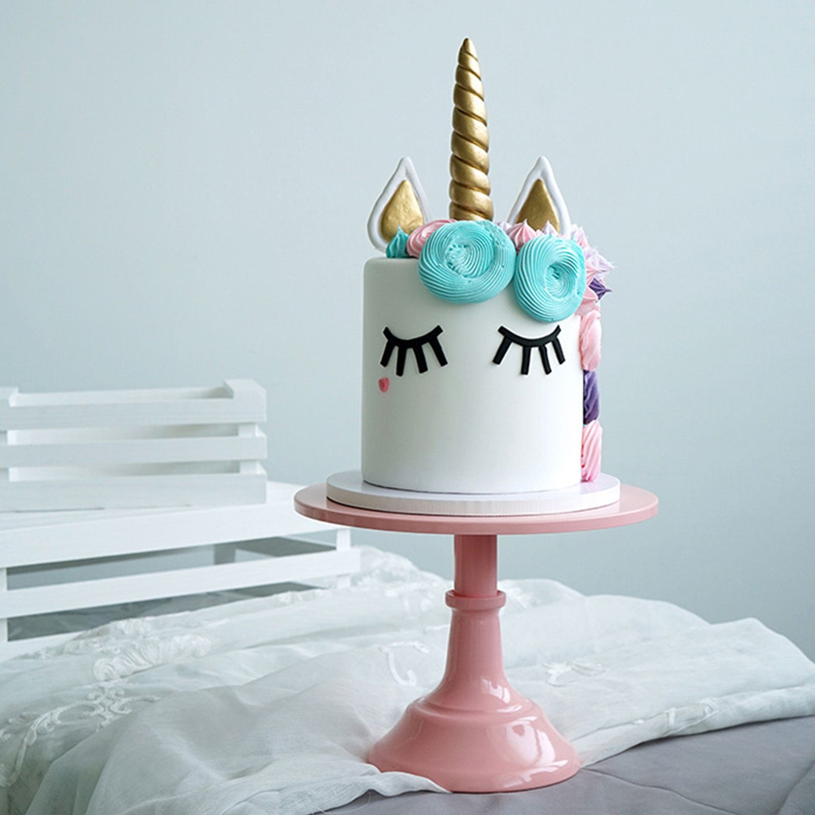 Cake Stand Minimalist Stable Decorative Multi Functional Cake Tray Holder for Cupcake Dessert Fruit Pink S - Image 5