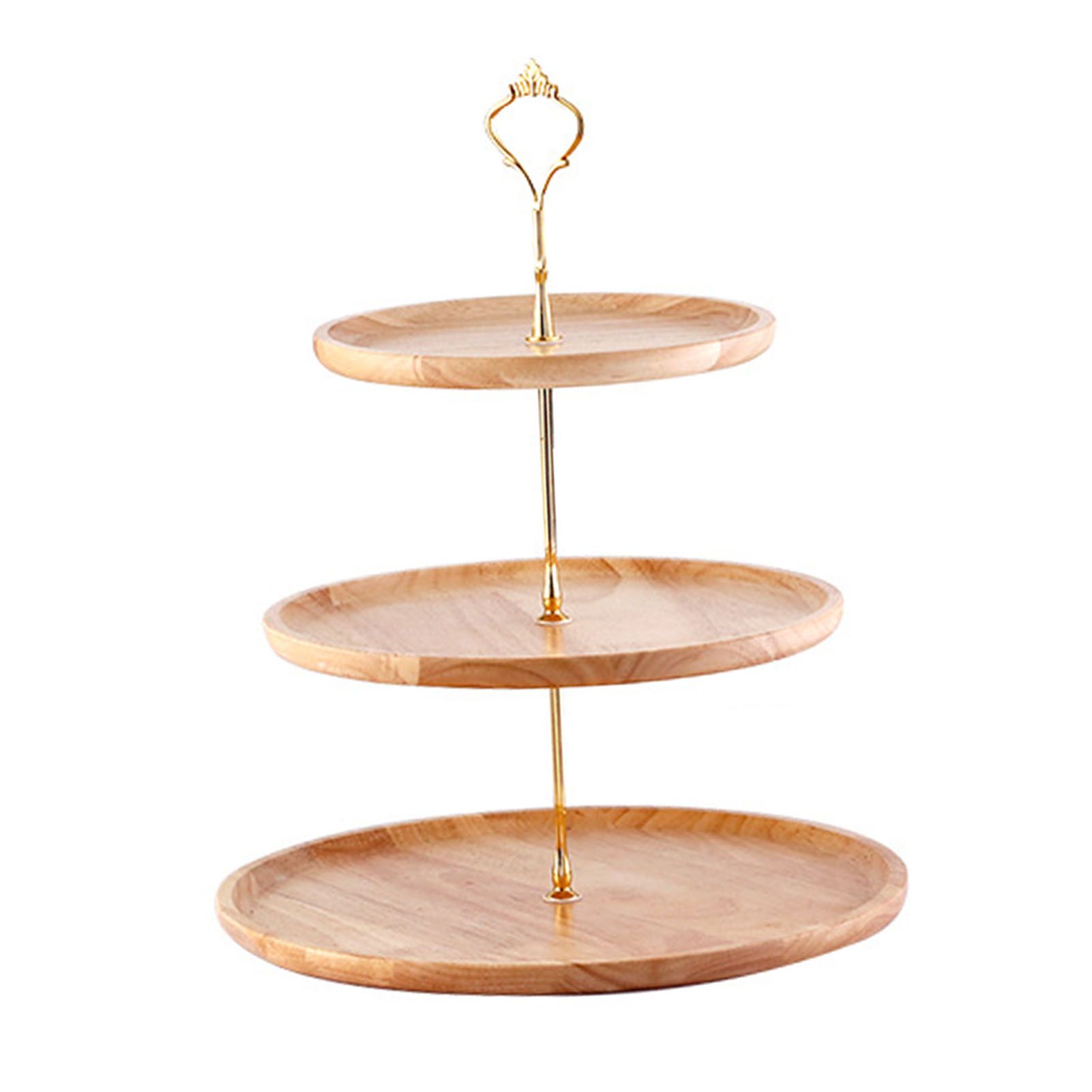Fruit Plate Wood Natural Textured Simple Elegant Strong Durable Food Tray Cake Fruit Serving Tray 20+25+30cm Three Layers - Image 4