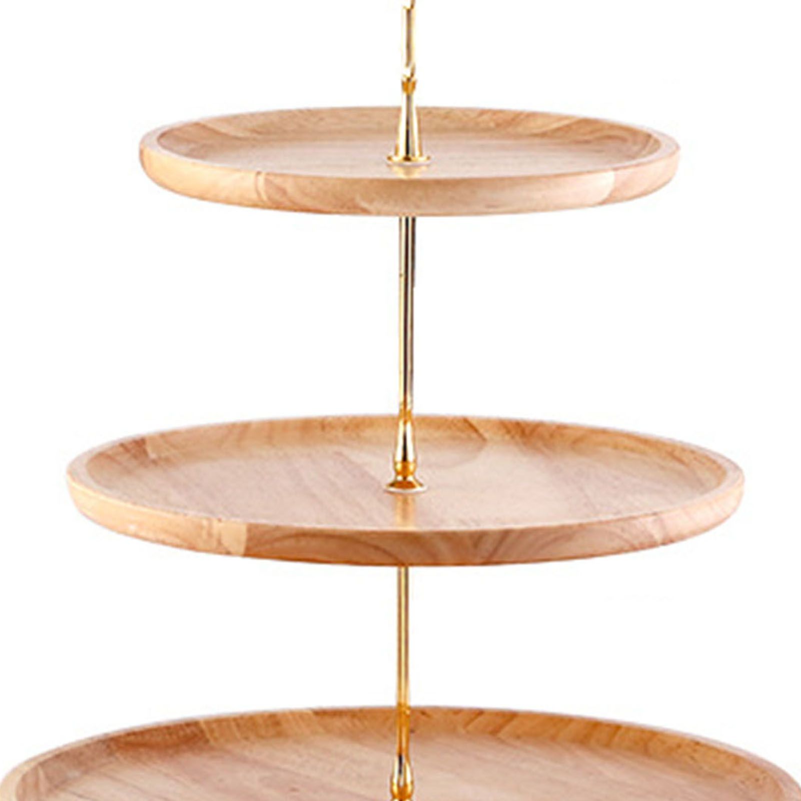 Fruit Plate Wood Natural Textured Simple Elegant Strong Durable Food Tray Cake Fruit Serving Tray 20+25+30cm Three Layers - Image 8