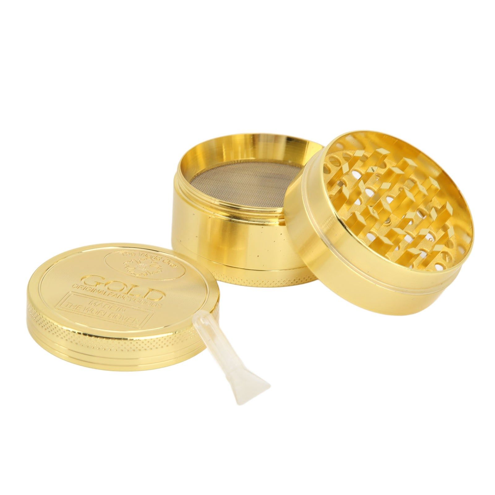 40mm Spice Grinder 4 Layers Aluminium Alloy Gold Coin Design Spice Crusher for Home Kitchen - Image 1