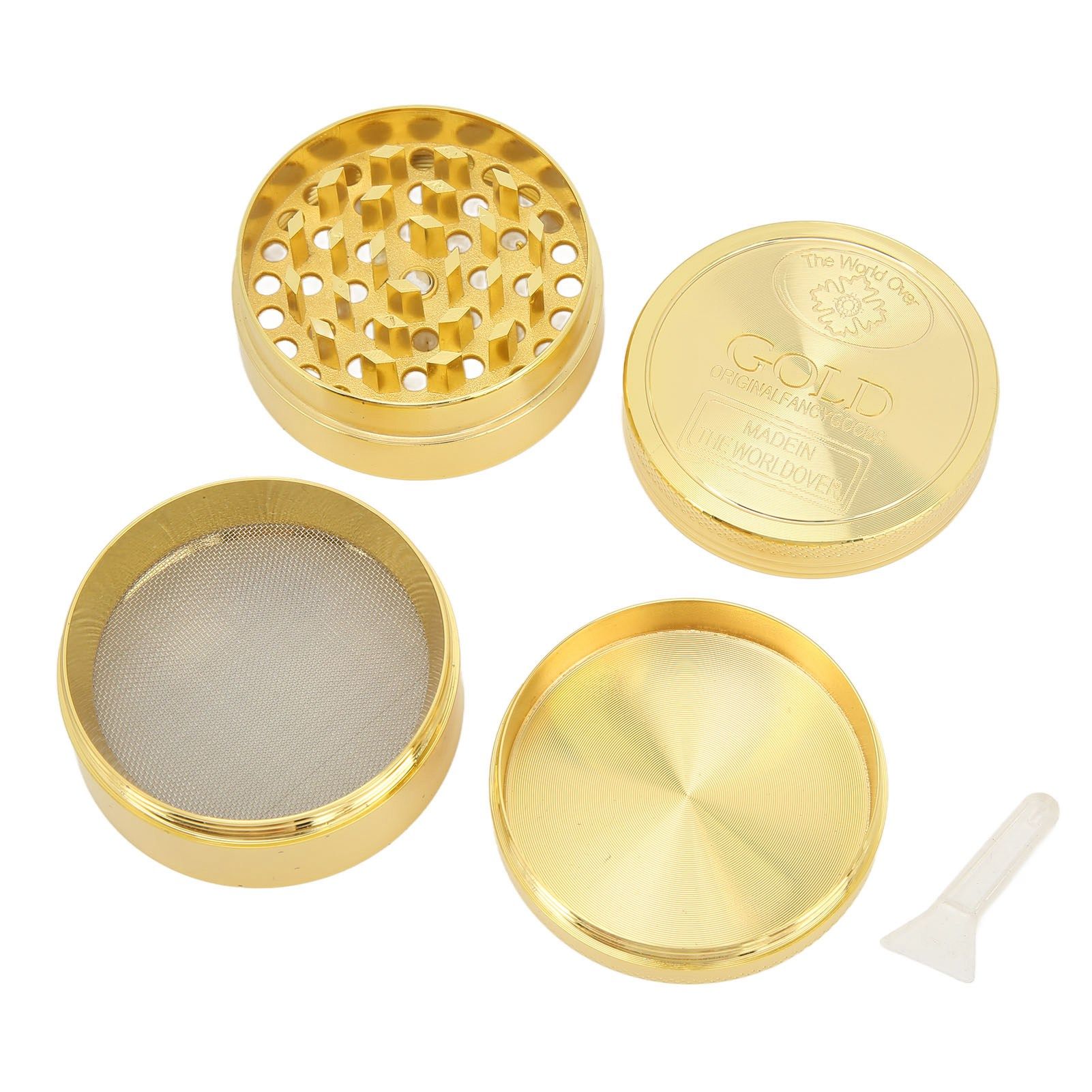 40mm Spice Grinder 4 Layers Aluminium Alloy Gold Coin Design Spice Crusher for Home Kitchen - Image 2