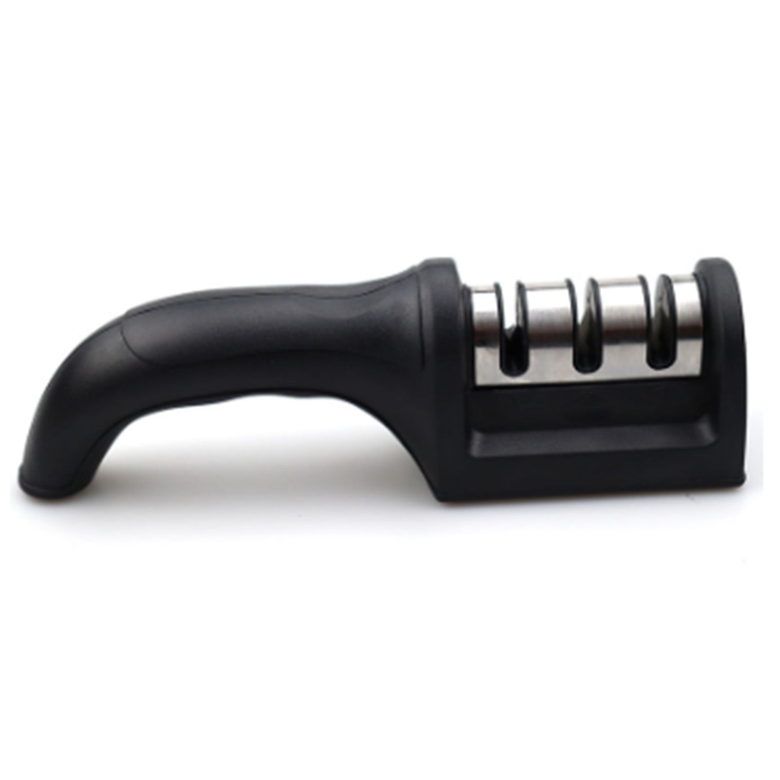 Knife Sharpener 3 Slot Kitchen Knives Sharpen Blade Sharpening Tool for Home Kitchen Black - Image 1