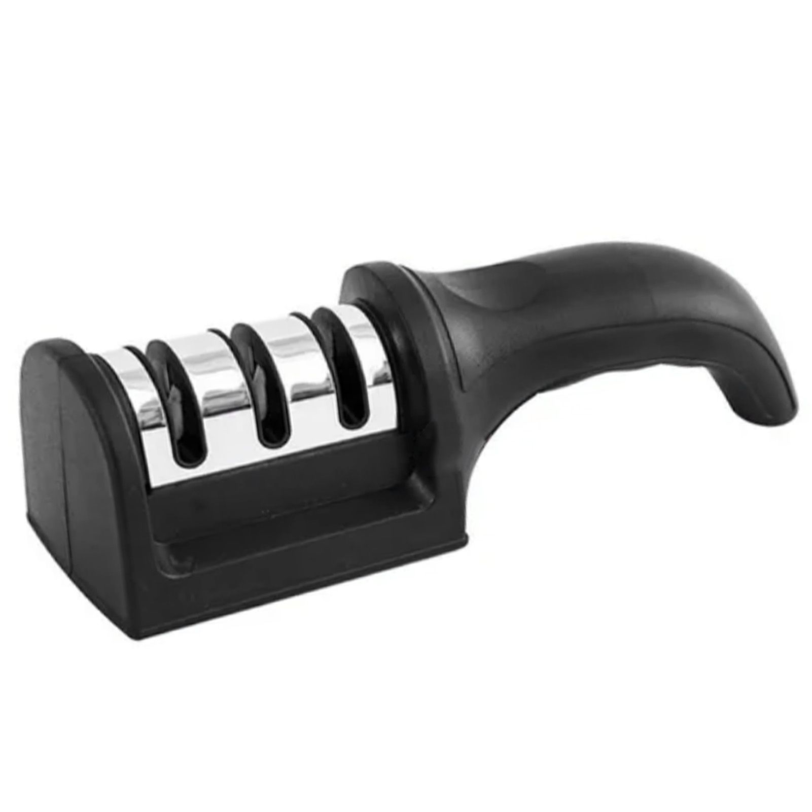 Knife Sharpener 3 Slot Kitchen Knives Sharpen Blade Sharpening Tool for Home Kitchen Black - Image 3