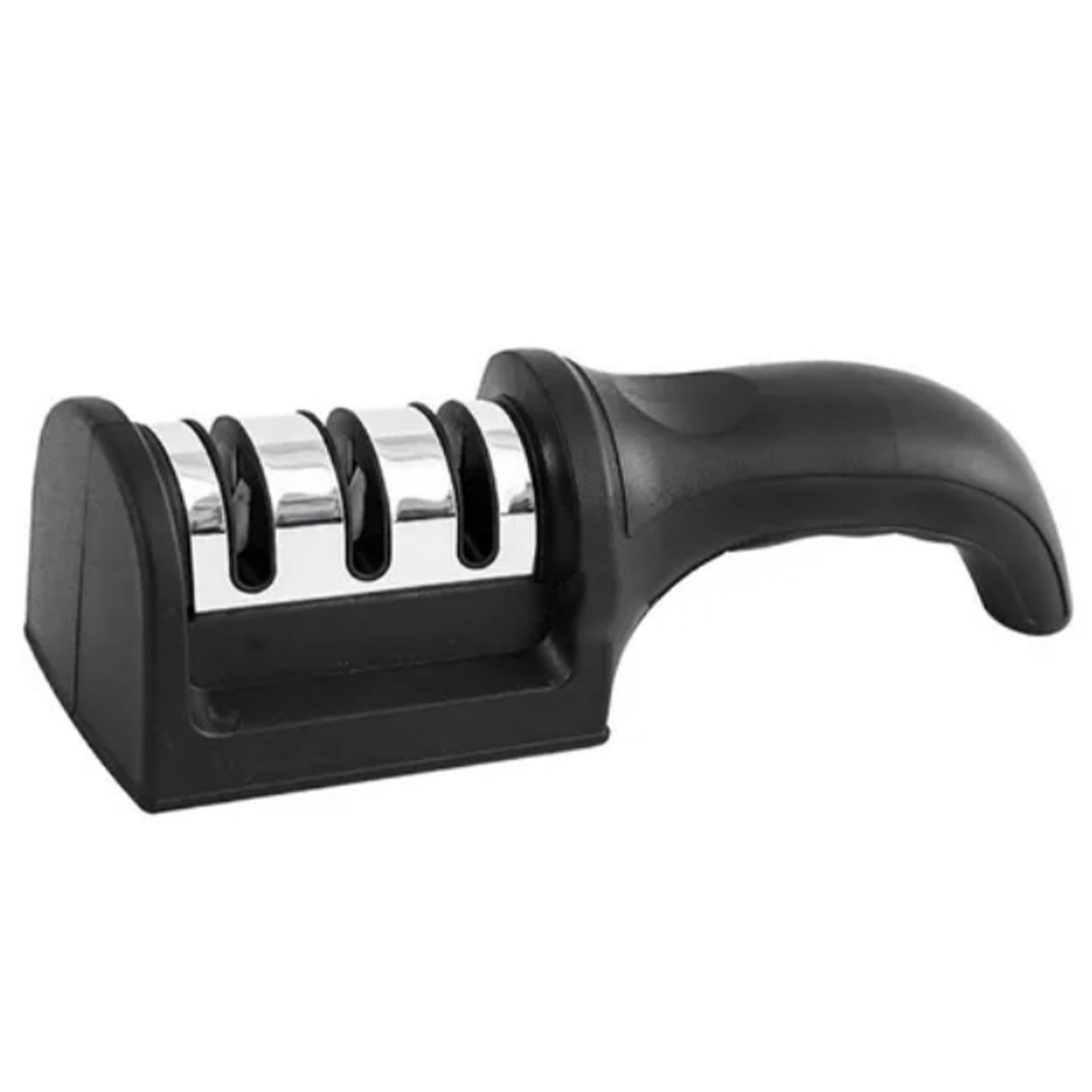Knife Sharpener 3 Slot Kitchen Knives Sharpen Blade Sharpening Tool for Home Kitchen Black - Image 4