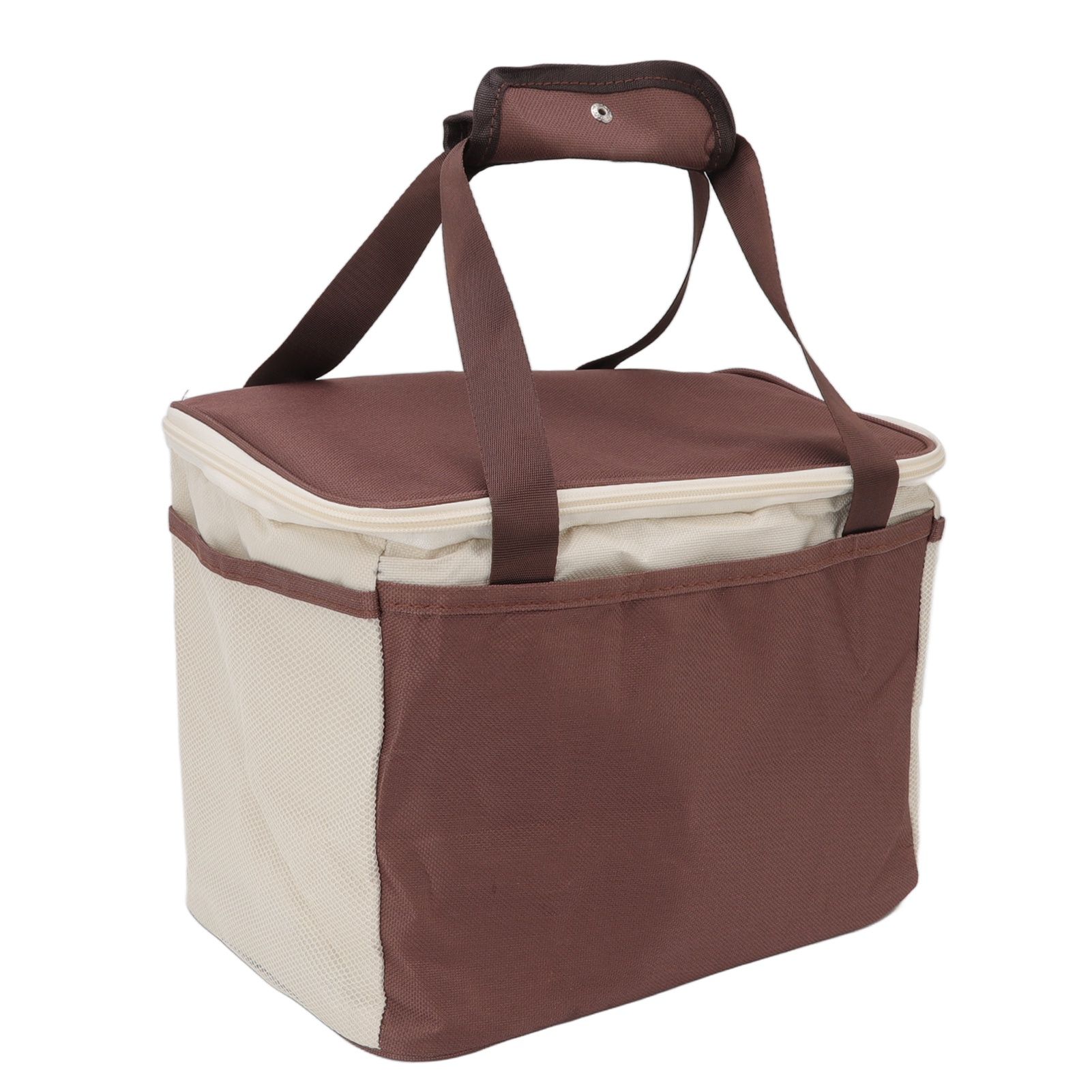 Insulated Lunch Bag Leak Proof Portable Reusable Lunch Box for Students Men Women and Office Workers L Coffee - Image 2