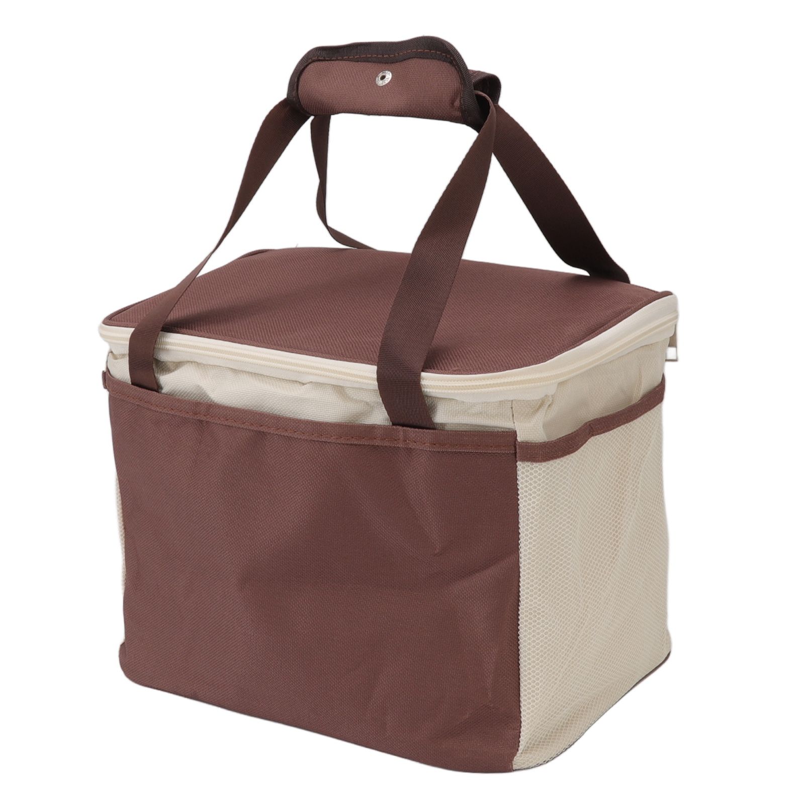 Insulated Lunch Bag Leak Proof Portable Reusable Lunch Box for Students Men Women and Office Workers L Coffee - Image 3