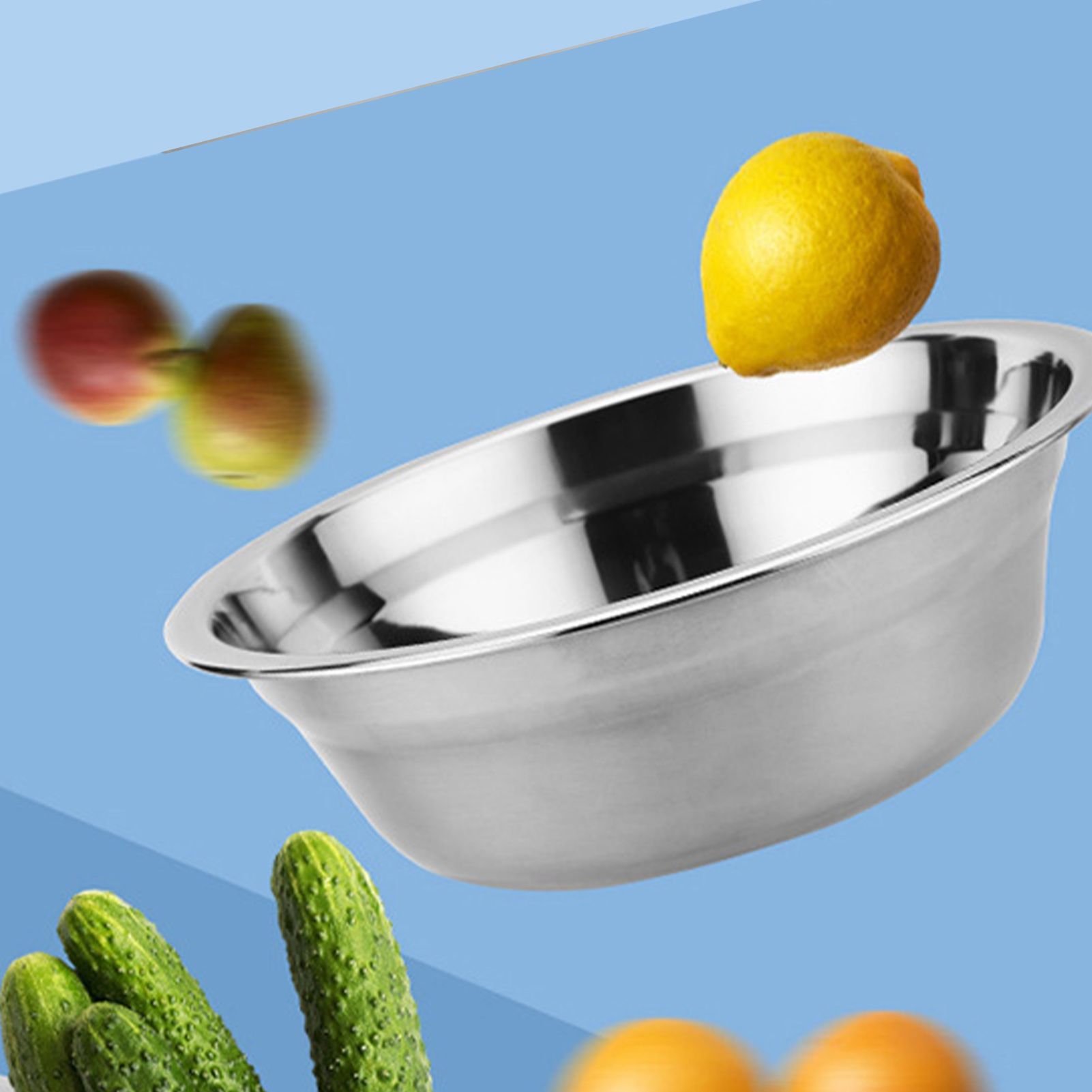 26cm Stainless Steel Basin Mixing Bowl Thicken Heavy Duty Deeper Edge Mirror Finish Salad Bowl - Image 6