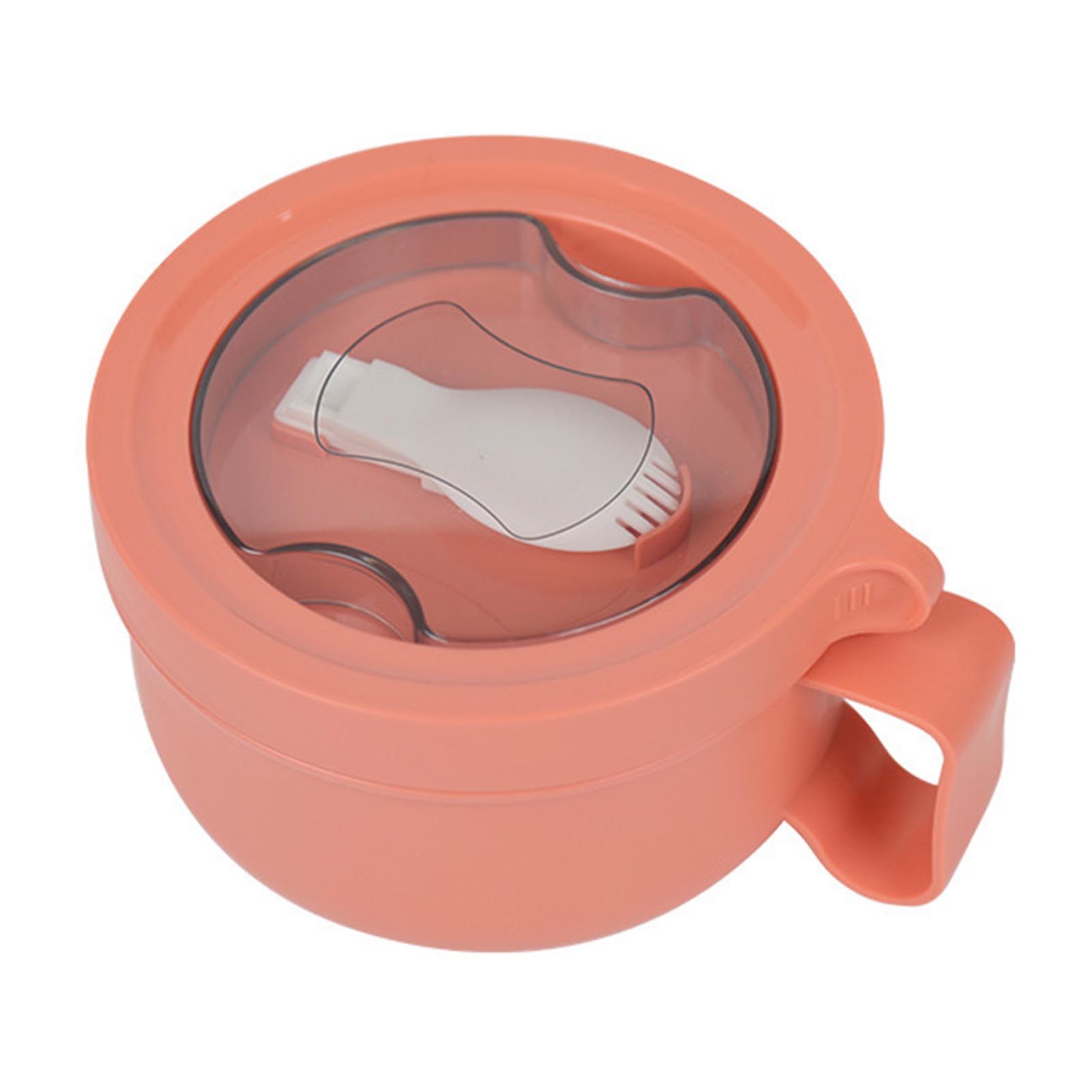 Insulated Bowl Leakage Proof 304 Stainless Steel Interior Thermal Soup Bowl with Handle for Noodle Bento 850ml Orange - Image 1