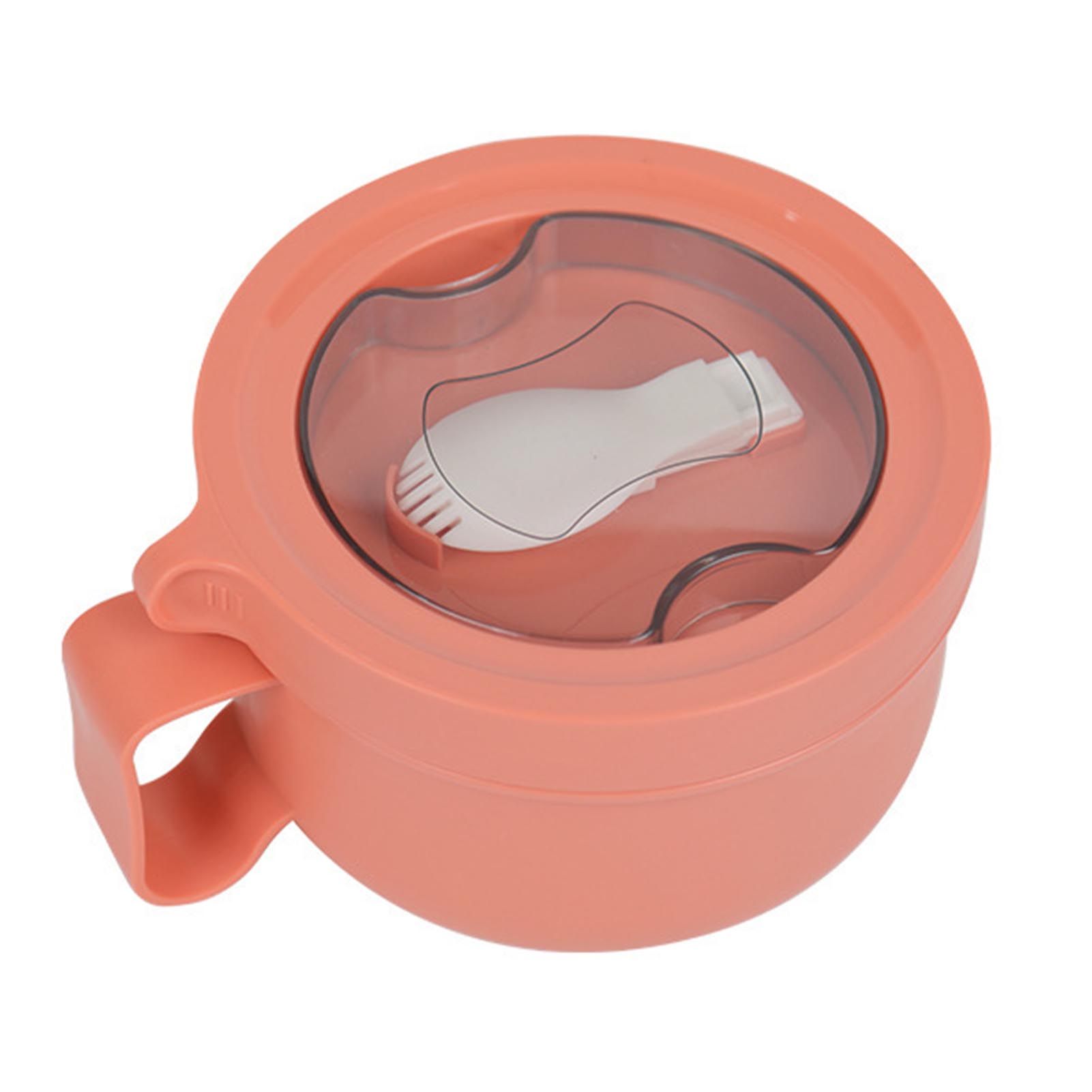 Insulated Bowl Leakage Proof 304 Stainless Steel Interior Thermal Soup Bowl with Handle for Noodle Bento 850ml Orange - Image 2