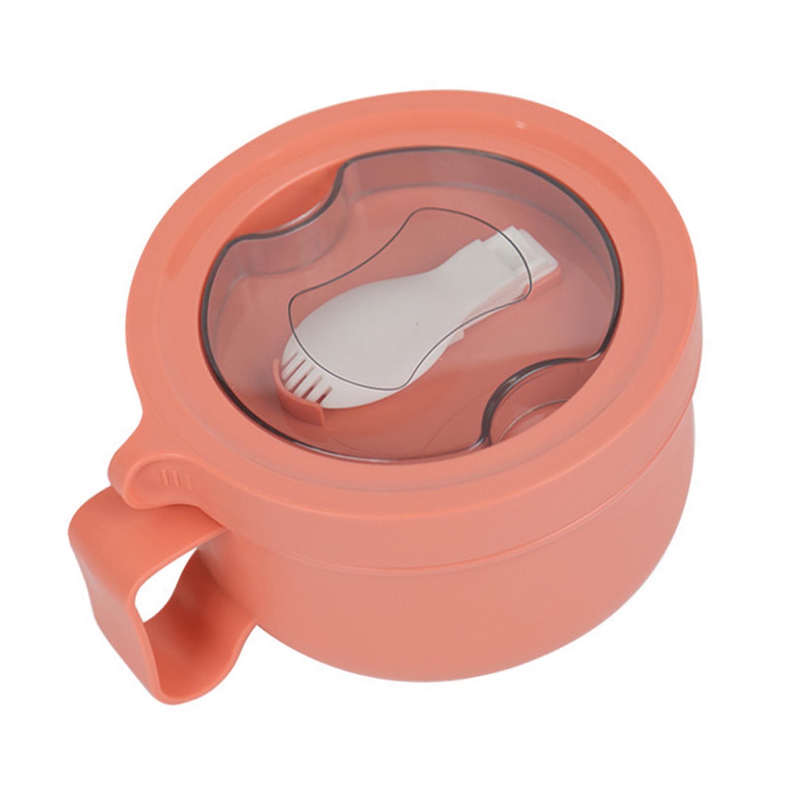 Insulated Bowl Leakage Proof 304 Stainless Steel Interior Thermal Soup Bowl with Handle for Noodle Bento 850ml Orange - Image 3