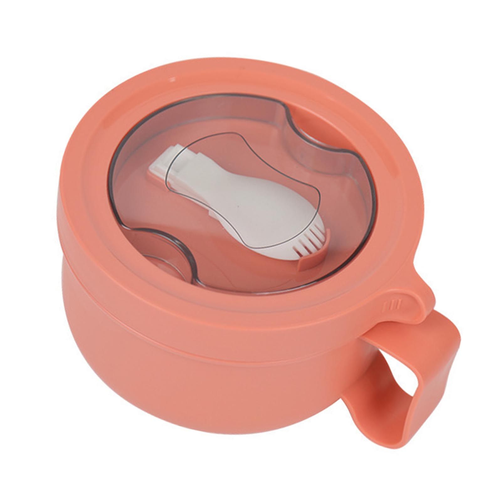 Insulated Bowl Leakage Proof 304 Stainless Steel Interior Thermal Soup Bowl with Handle for Noodle Bento 850ml Orange - Image 4