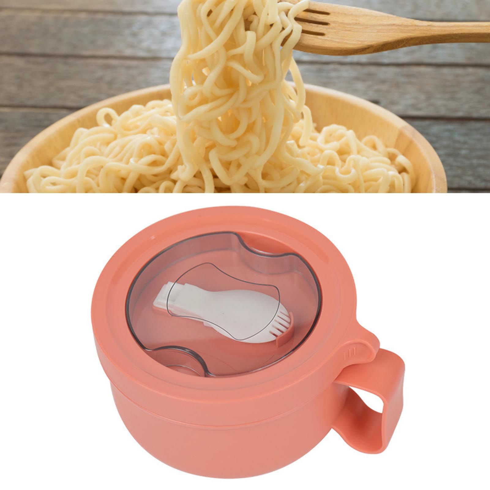 Insulated Bowl Leakage Proof 304 Stainless Steel Interior Thermal Soup Bowl with Handle for Noodle Bento 850ml Orange - Image 5