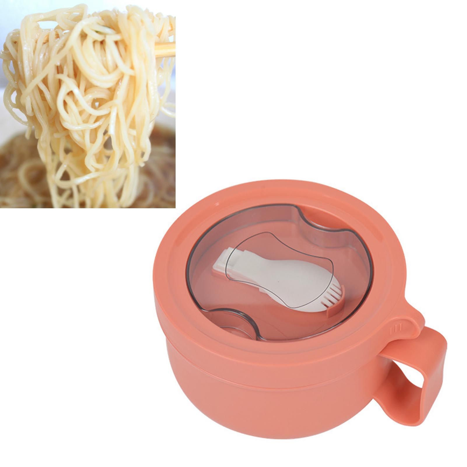 Insulated Bowl Leakage Proof 304 Stainless Steel Interior Thermal Soup Bowl with Handle for Noodle Bento 850ml Orange - Image 6