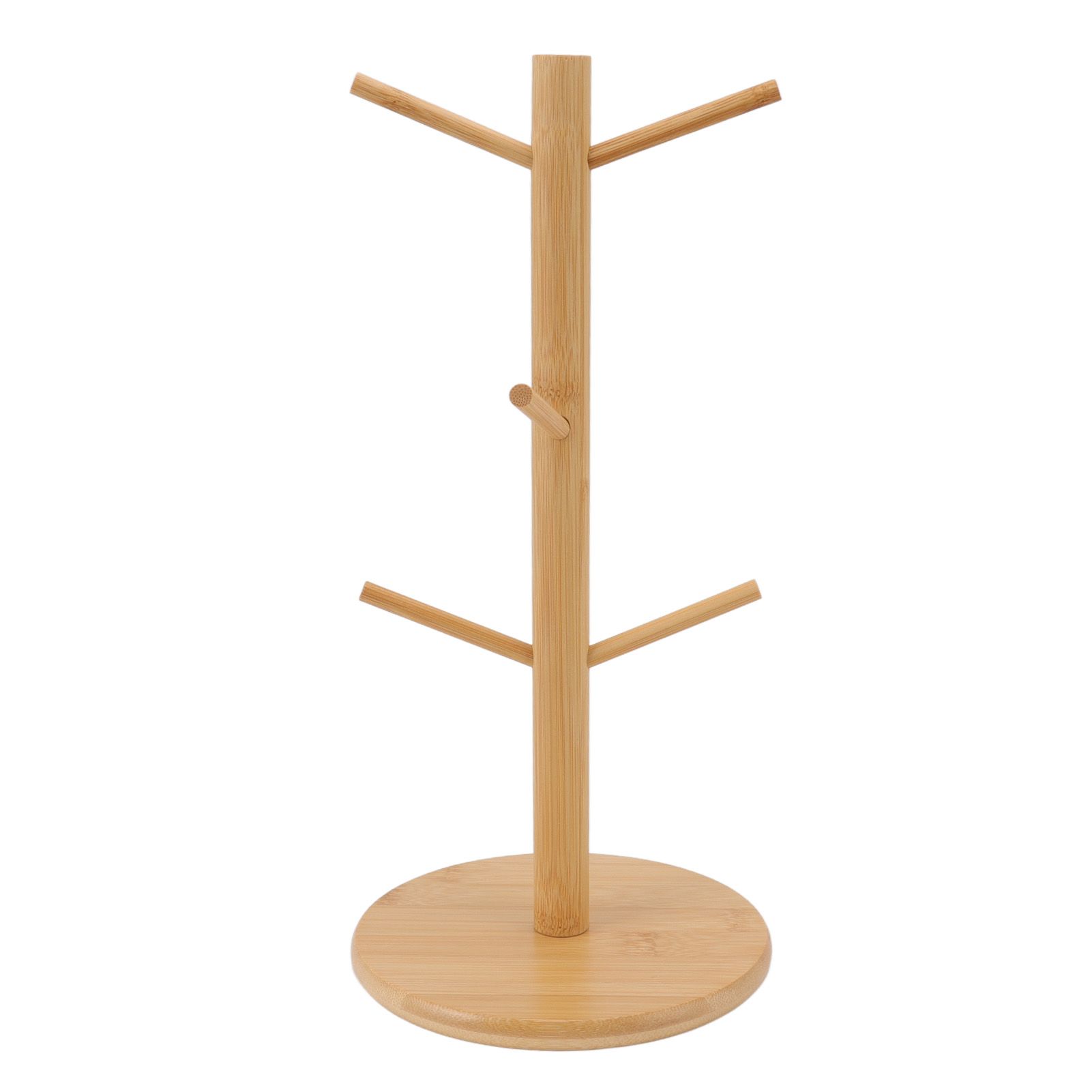 Coffee Cup Holder Space Saving Bamboo Coffee Mug Tree Rack Holder Organizer for Storage Display Drying Mugs - Image 2