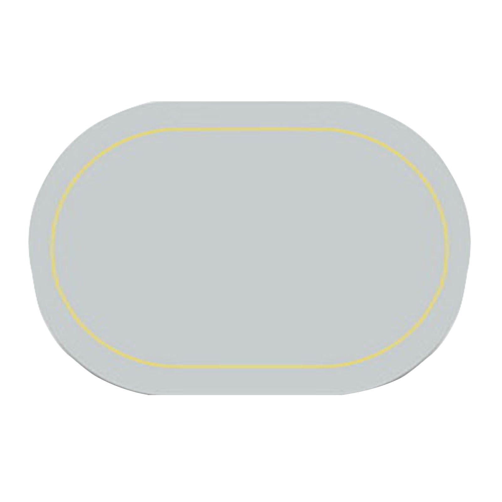 2Pcs Leather Oval Dining Food Mat Oil Proof Insulation Restaurant Table Home Hotel Non Slip Bowl Pad Placemat Light Gray - Image 1
