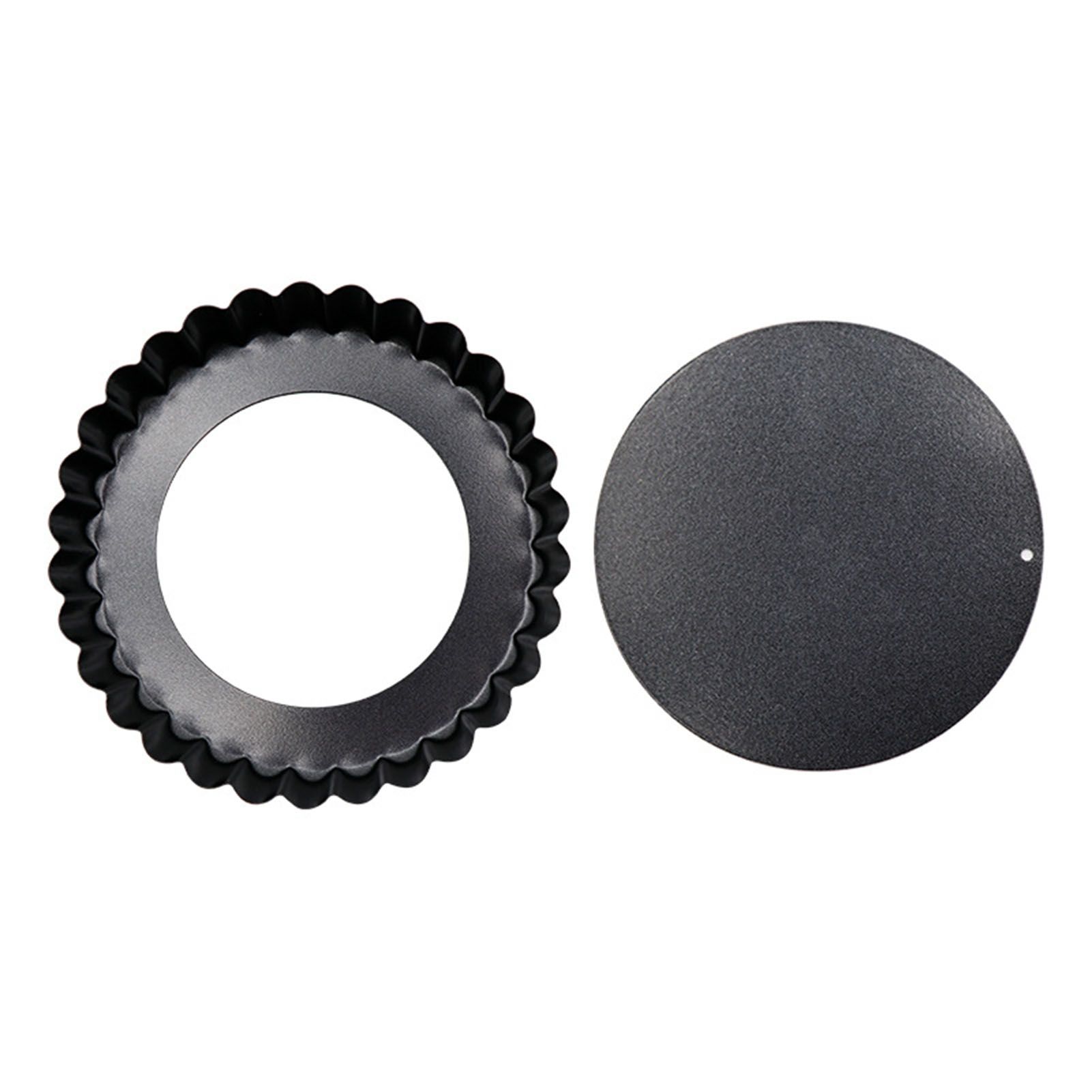 6PCS Removable Bottom Tart Pan Non Stick Coating Carbon Steel Black Quiche Pan for Kitchen - Image 7