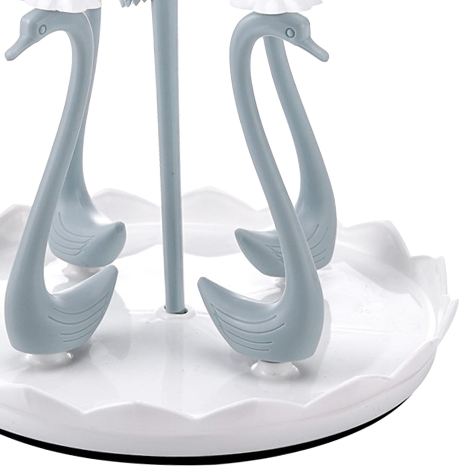 Swan Cup Holder with Rotating Drip Tray Plastic Rotatable Drinking Cup Drainer Stand Rack for Home Kitchen Blue 4 Heads - Image 7