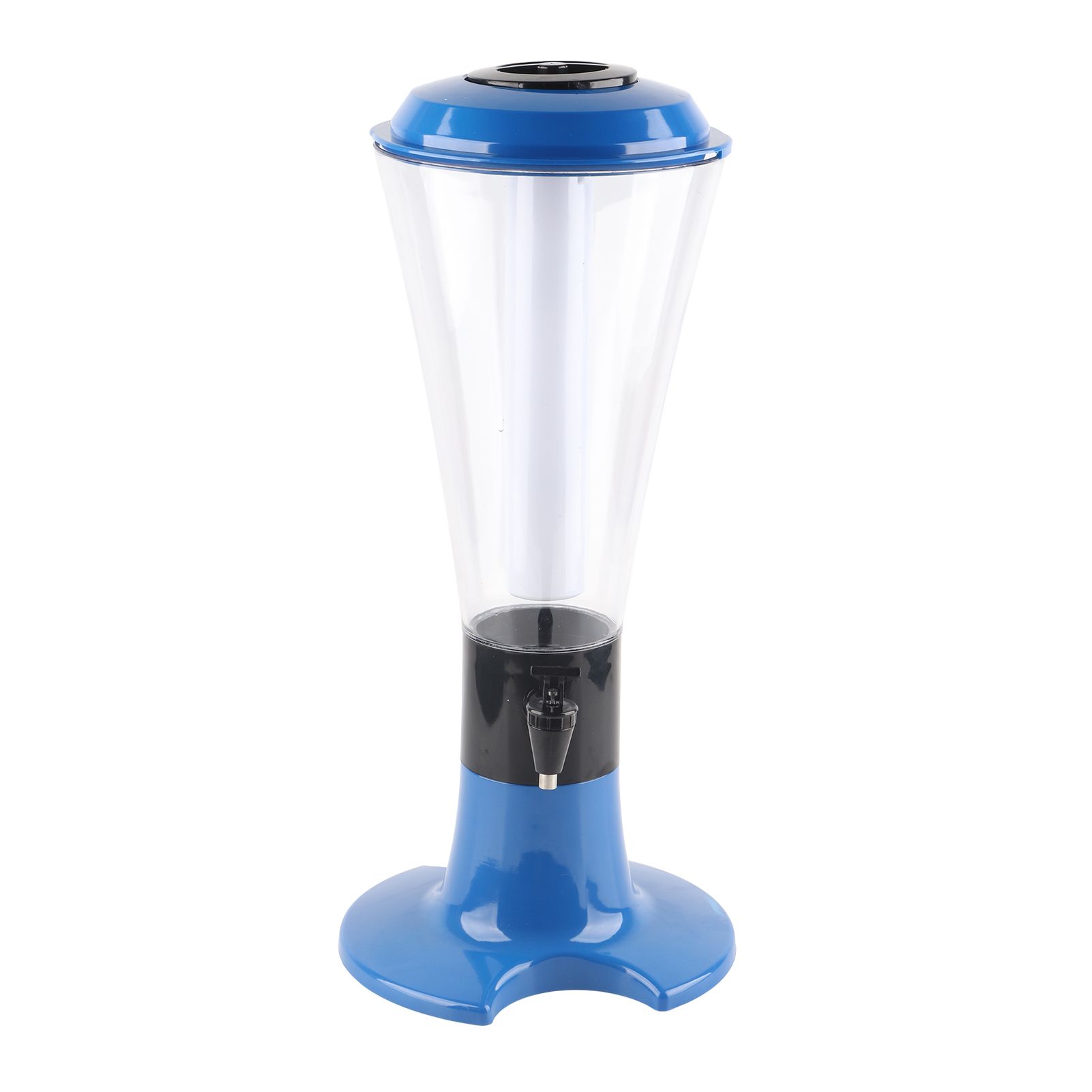 3L Beer Tower Dispenser Multipurpose Luminous Tabletop Wine Beer Tower Dispenser with Tap for Home Bar KTV Blue - Image 1