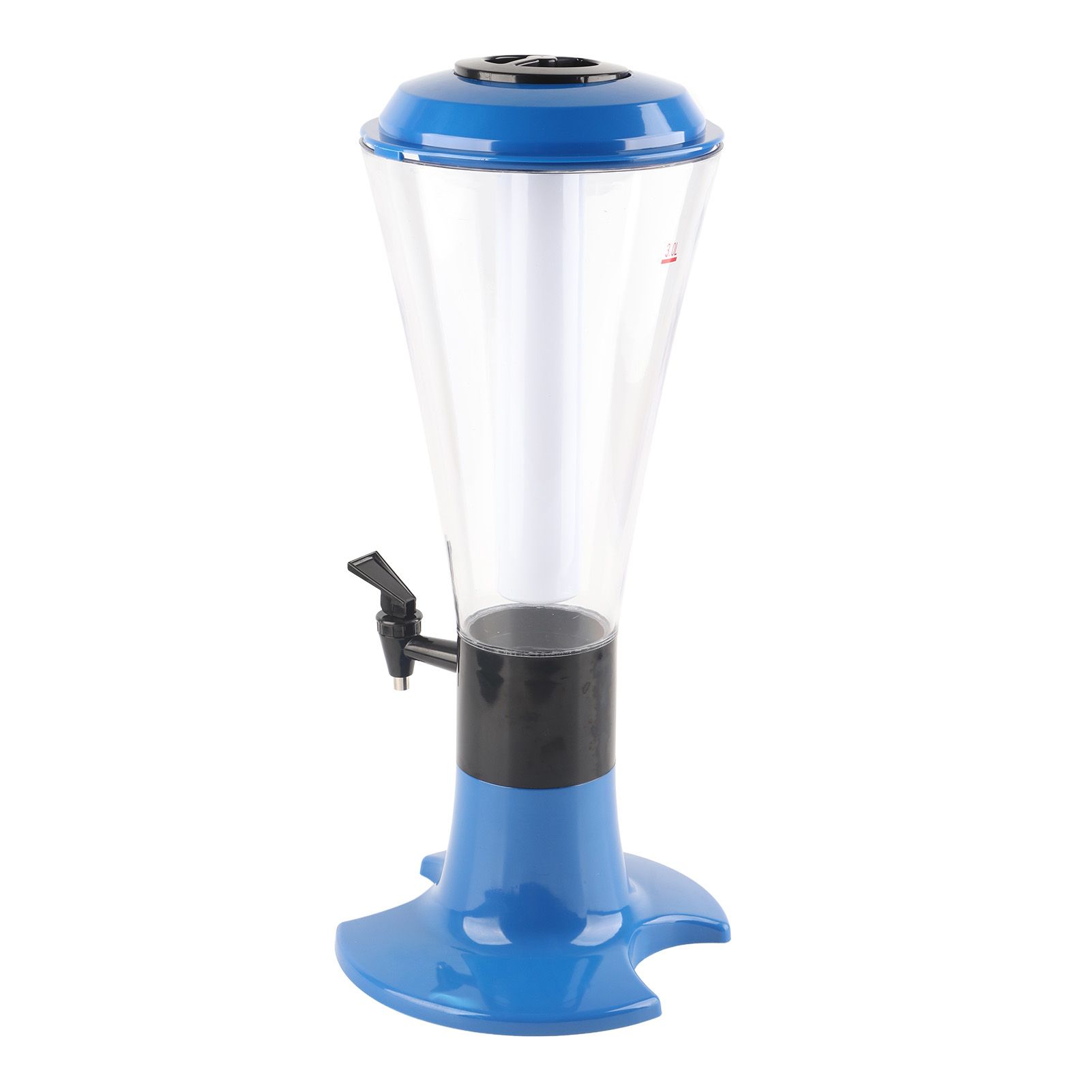 3L Beer Tower Dispenser Multipurpose Luminous Tabletop Wine Beer Tower Dispenser with Tap for Home Bar KTV Blue - Image 7