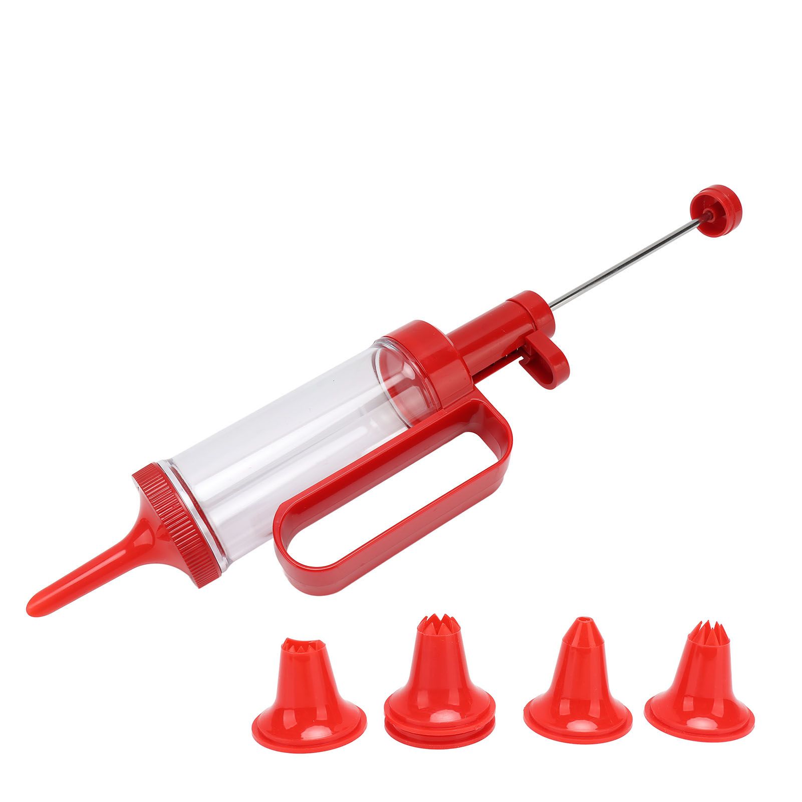 Biscuits Press Gun Kit Transparent Tube Food Grade Odorless Safe Biscuits Maker Press Machine Red - Image 1