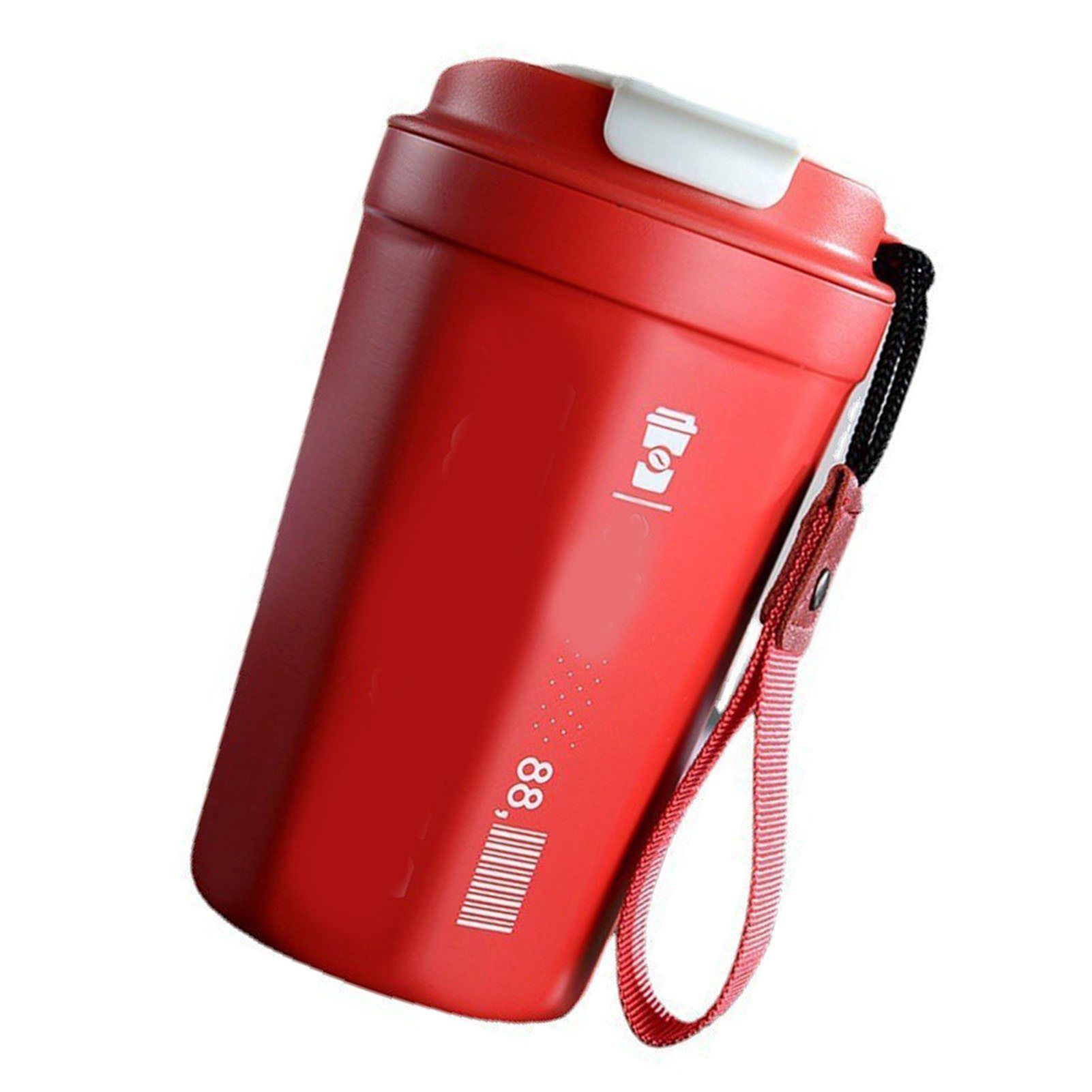 390ml Insulated Coffee Mug Keep Warm Cold Portable Stainless Steel Camping Mug for Home School Office Outdoor Red - Image 3