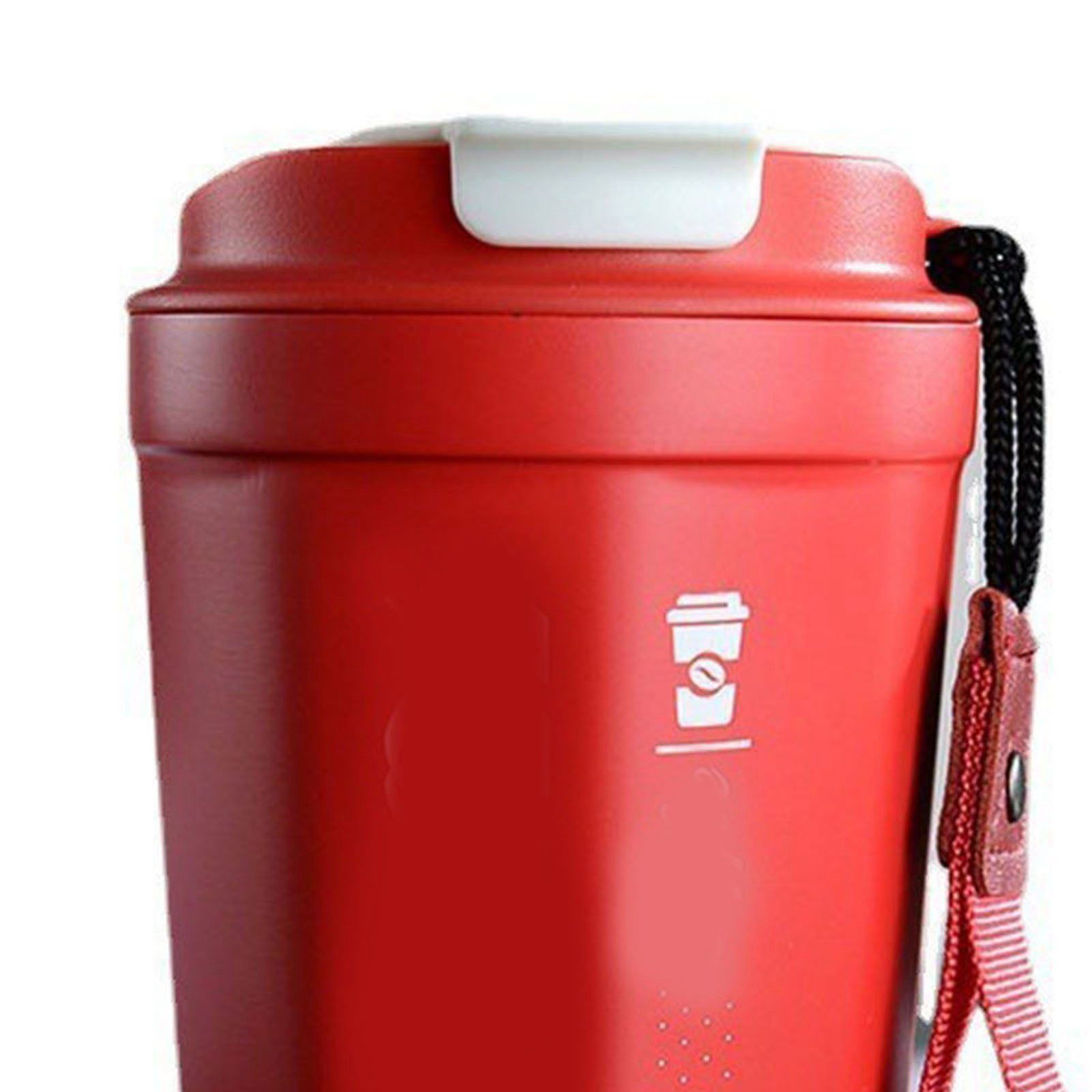 390ml Insulated Coffee Mug Keep Warm Cold Portable Stainless Steel Camping Mug for Home School Office Outdoor Red - Image 7