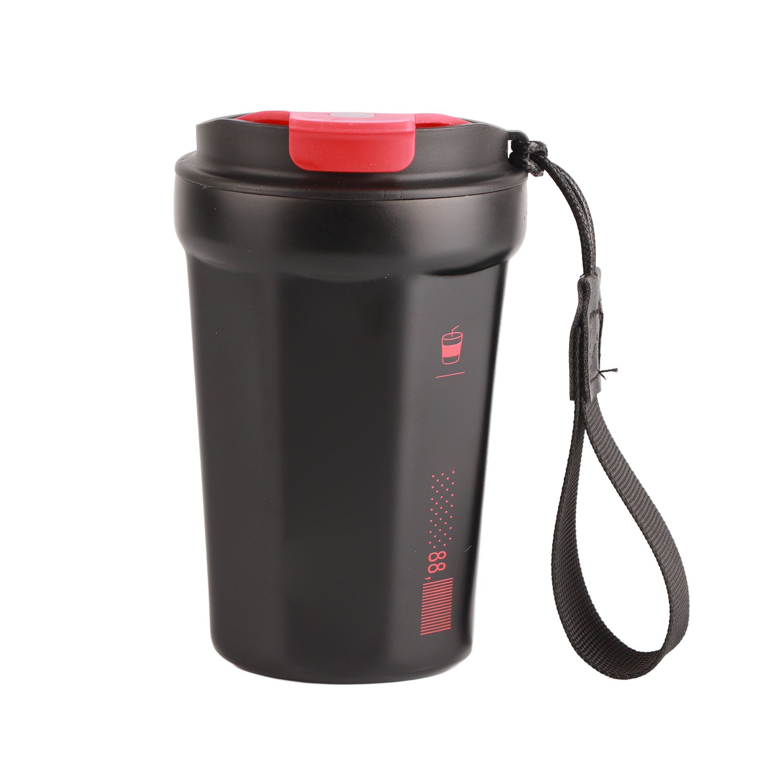 390ml Insulated Coffee Mug Keep Warm Cold Portable Stainless Steel Camping Mug for Home School Office Outdoor Black - Image 1
