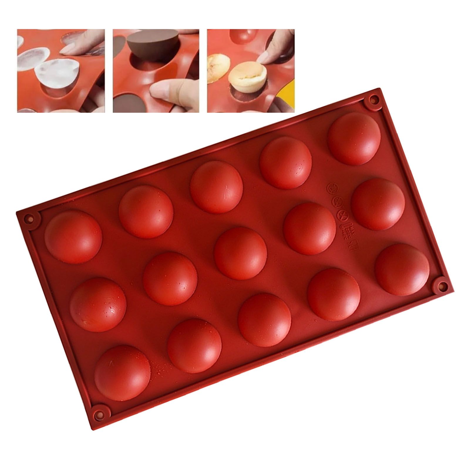 Semi Sphere Mold 15 Holes Silicone Semicircle Baking Mold for Cake Chocolate Mousse - Image 5