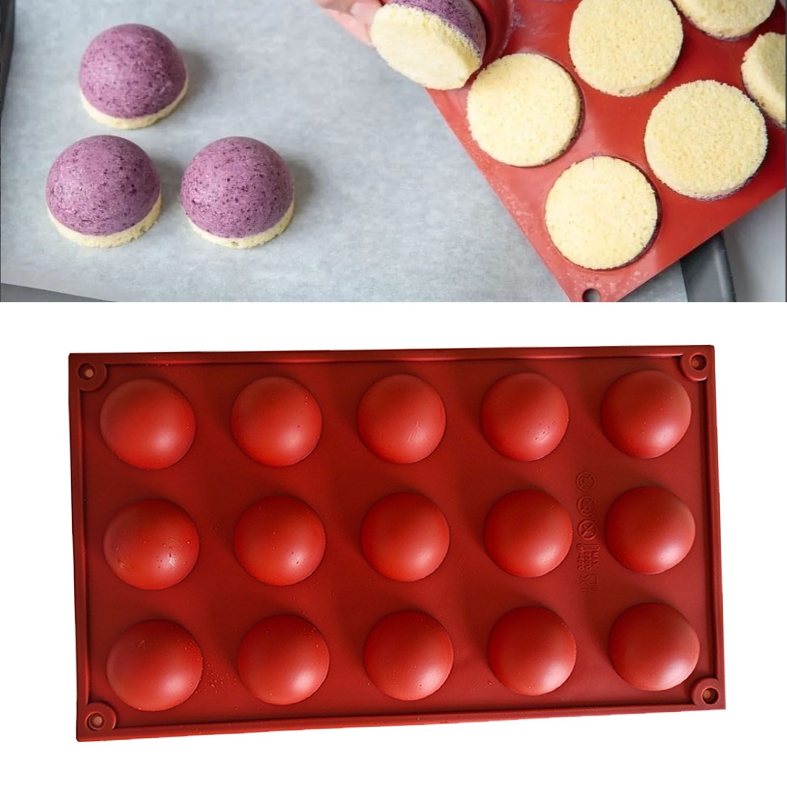 Semi Sphere Mold 15 Holes Silicone Semicircle Baking Mold for Cake Chocolate Mousse - Image 6