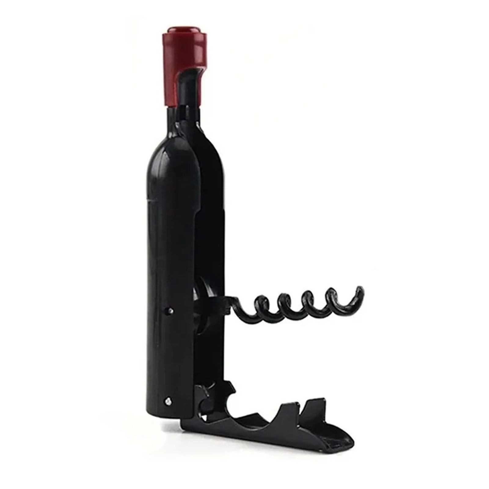 Wine Opener Black Multifunctional Magnet Design Portable Stainless Steel Wine Opener - Image 1