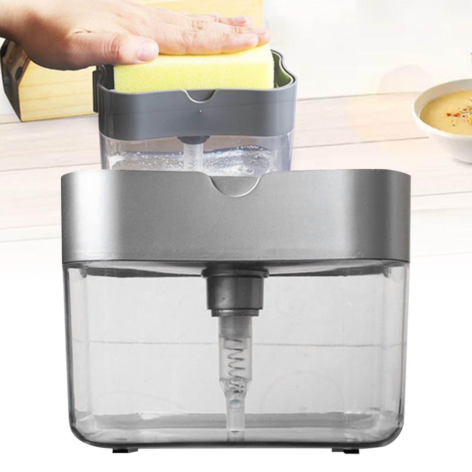 Detergent Liquid Press Dispenser Box Dishwashing Soap Automatic Outlet Kitchen Supplies - Image 5
