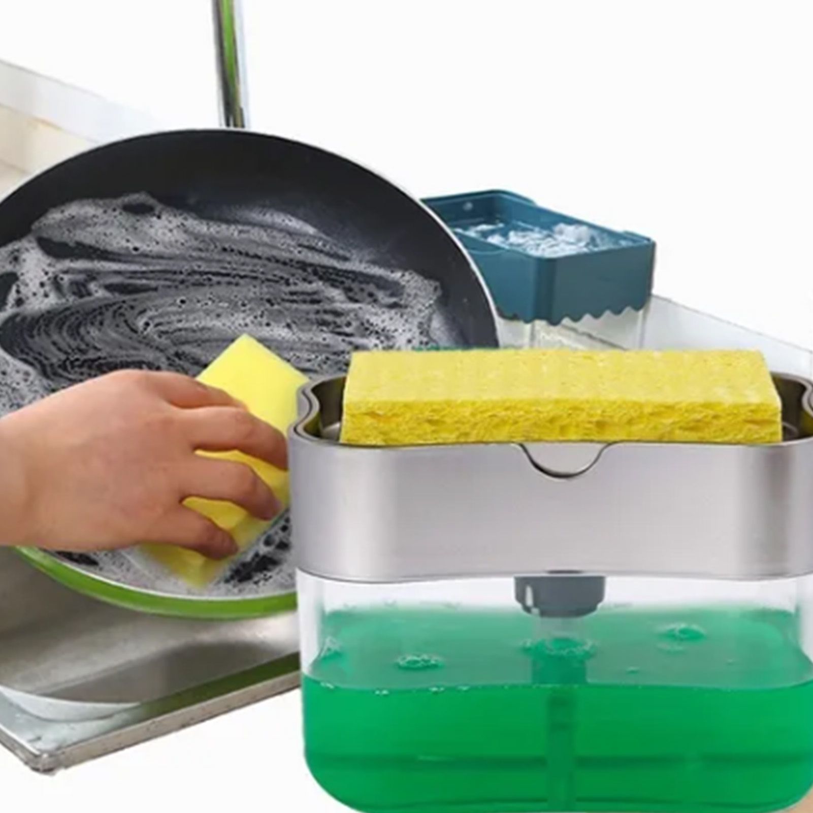 Detergent Liquid Press Dispenser Box Dishwashing Soap Automatic Outlet Kitchen Supplies - Image 6