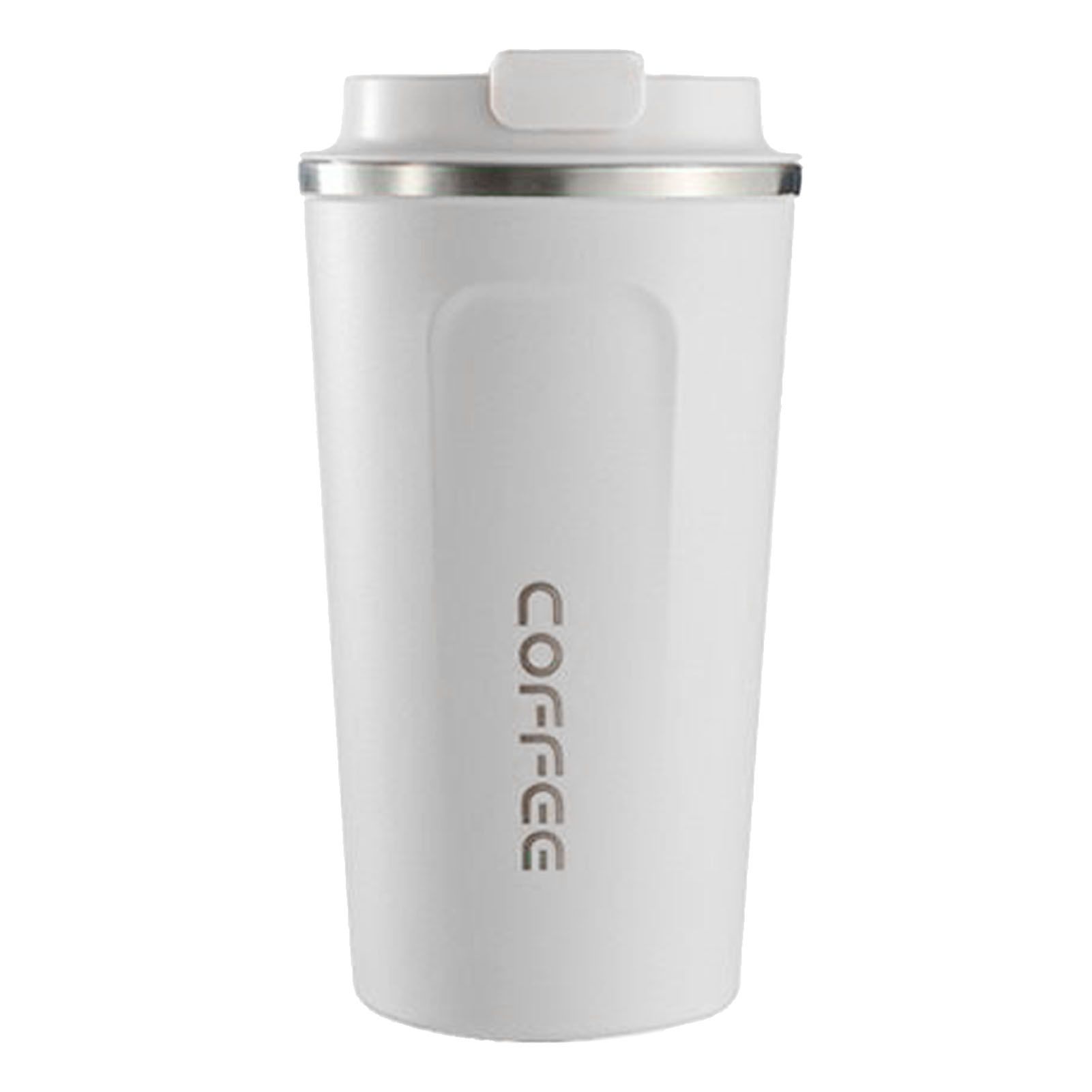 Smart Temperature Display Coffee Cup Portable 304 Stainless Steel Insulation Cup Simple Style Pure Color Generation 2nd White 380ml - Image 1