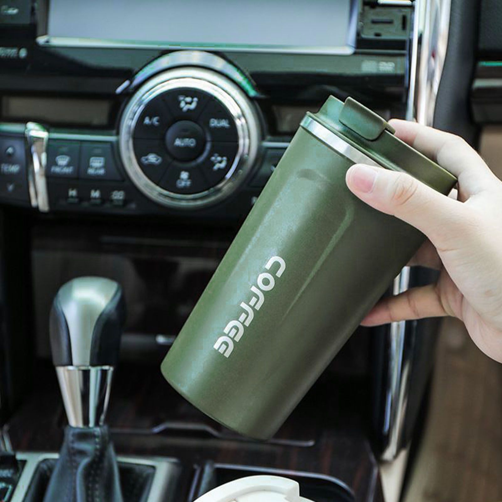 Smart Temperature Display Coffee Cup Portable 304 Stainless Steel Insulation Cup Simple Style Pure Color Generation 2nd Green 510ml - Image 5