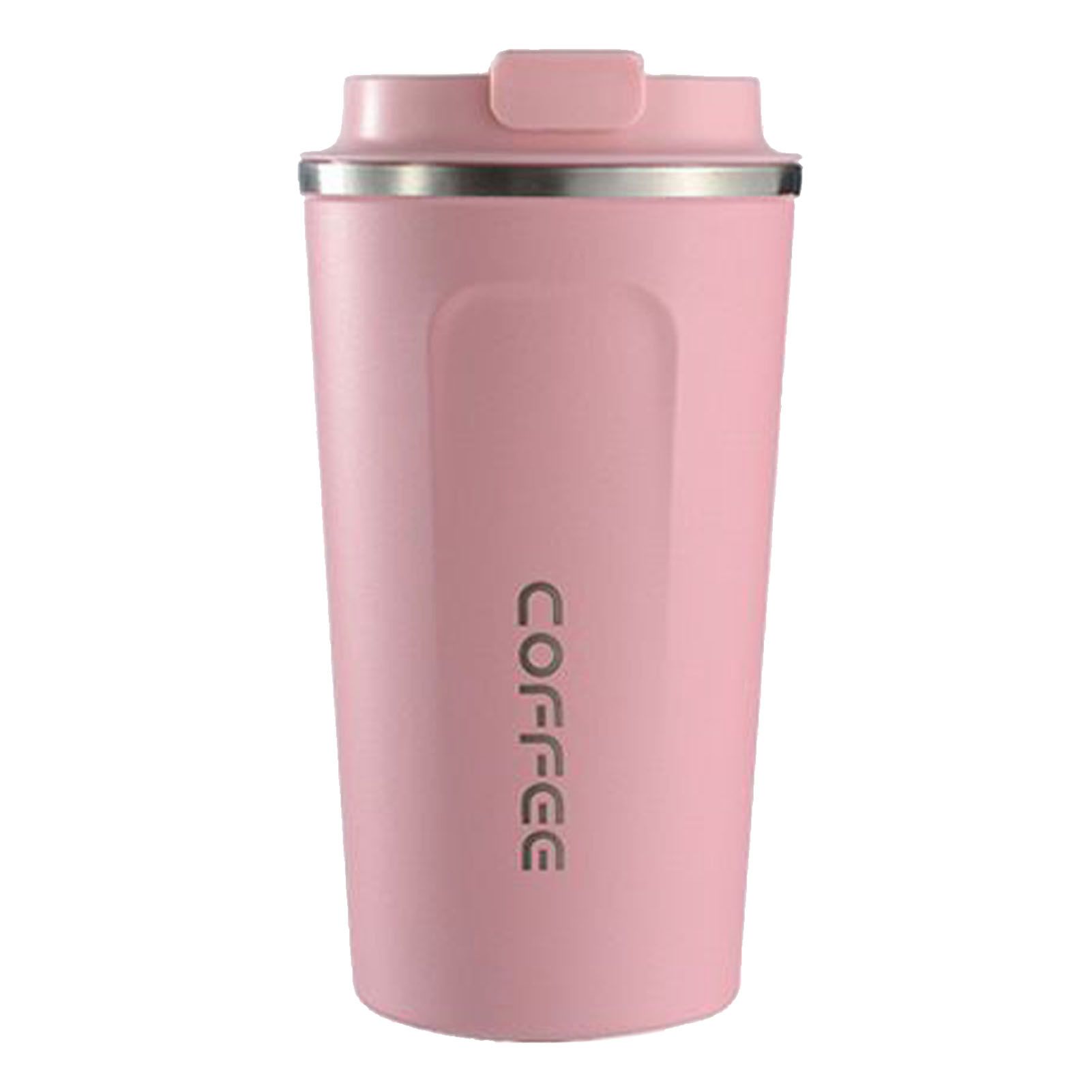 Smart Temperature Display Coffee Cup Portable 304 Stainless Steel Insulation Cup Simple Style Pure Color Generation 2nd Pink 510ml - Image 1
