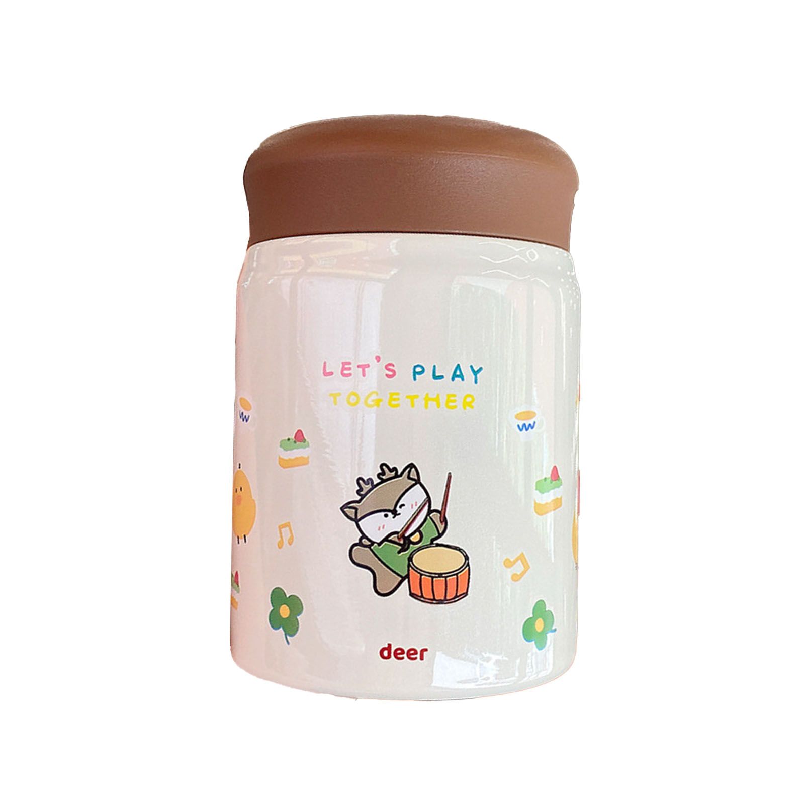 320ml Stainless Steel Insulated Vacuum Food Jar Cup Container with Lid for Outdoor Cartoon Portable Bottle Deer - Image 1