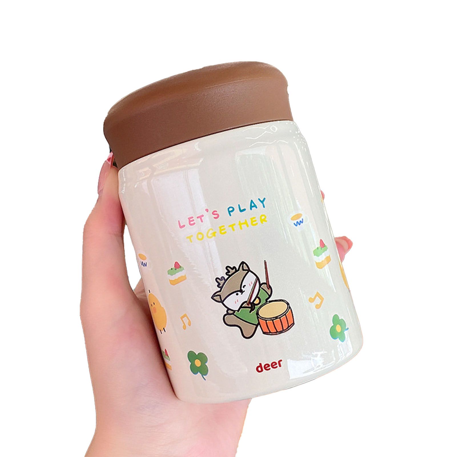 320ml Stainless Steel Insulated Vacuum Food Jar Cup Container with Lid for Outdoor Cartoon Portable Bottle Deer - Image 8