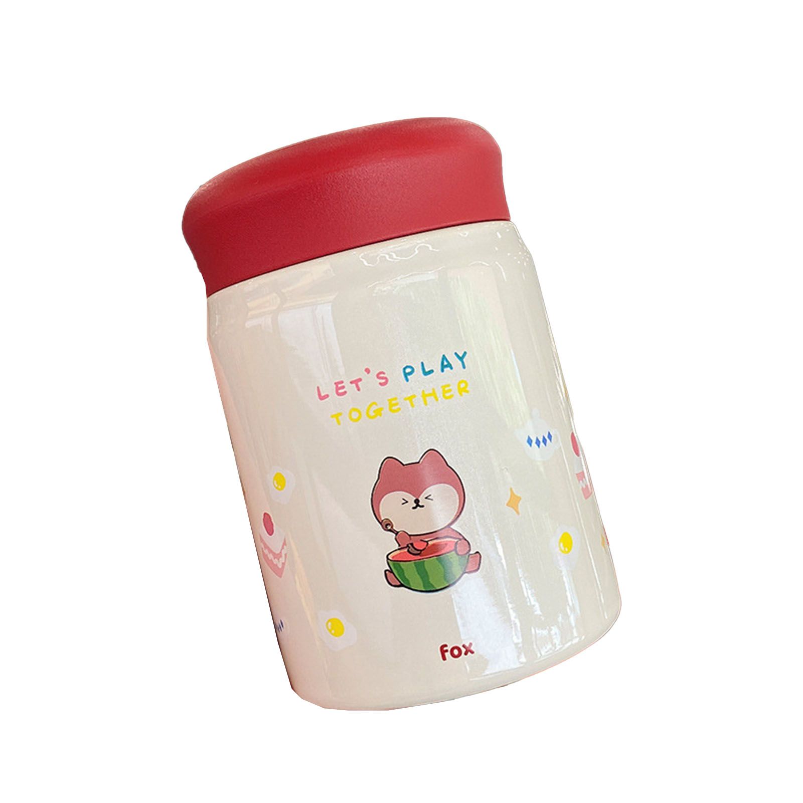 320ml Stainless Steel Insulated Vacuum Food Jar Cup Container with Lid for Outdoor Cartoon Portable Bottle Fox - Image 1