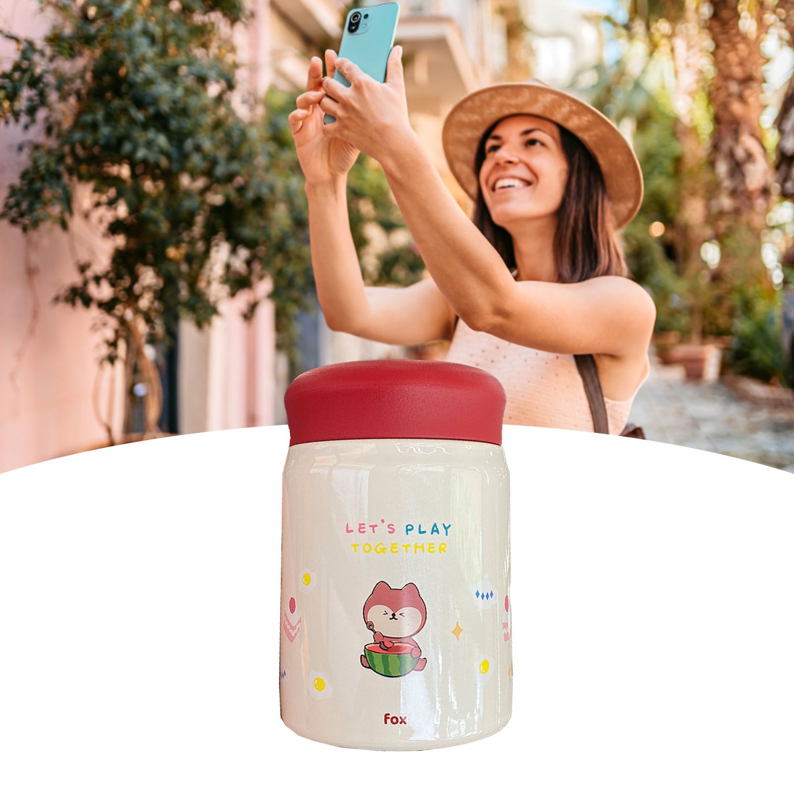 320ml Stainless Steel Insulated Vacuum Food Jar Cup Container with Lid for Outdoor Cartoon Portable Bottle Fox - Image 6
