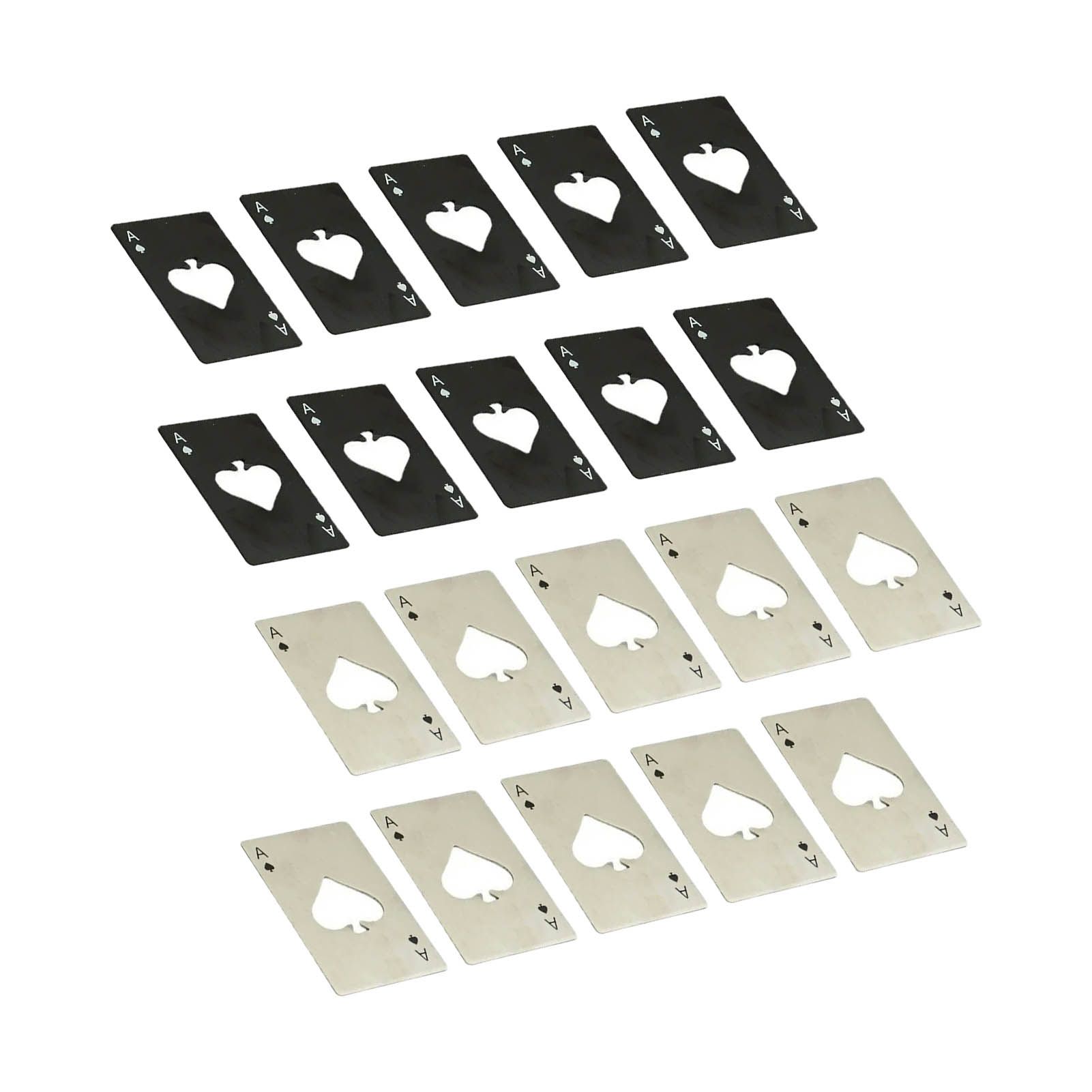 20 Pcs Poker Card Bottle Opener Beer Openers Stainless Steel Black Silver Cup Mat for Wallet Gifts - Image 2
