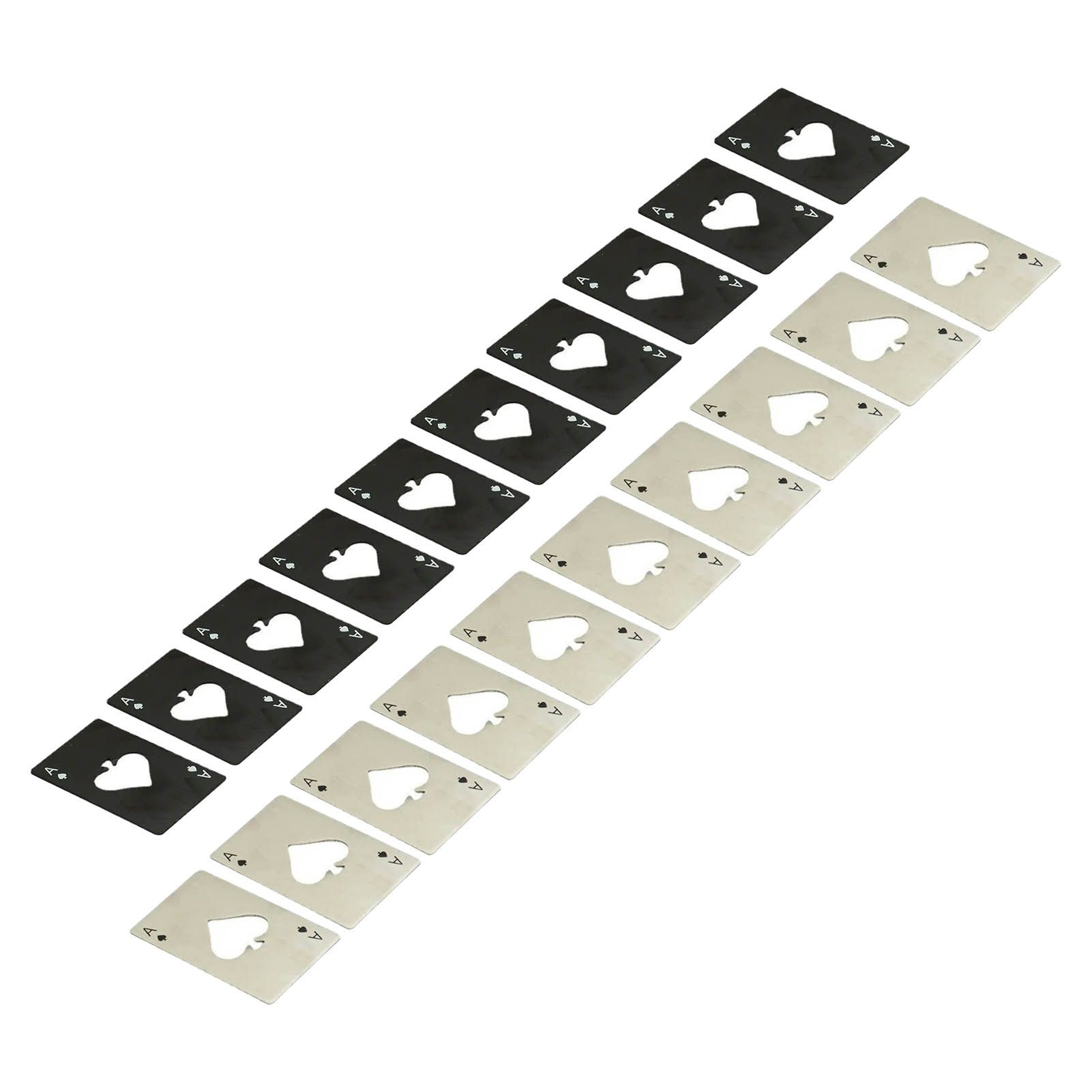 20 Pcs Poker Card Bottle Opener Beer Openers Stainless Steel Black Silver Cup Mat for Wallet Gifts - Image 4