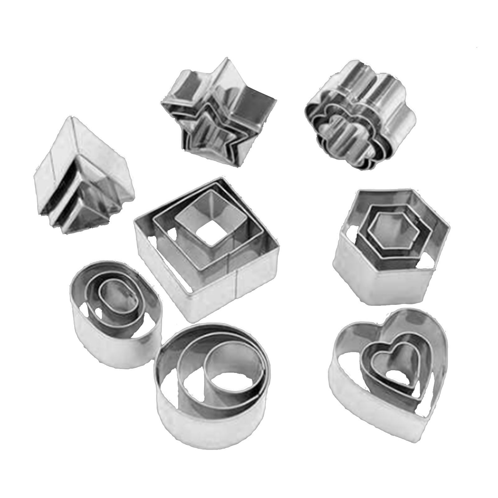 24 Pcs Cookie Cutters Set Biscuit Mould 430 Stainless Steel Vegetable Fruit Cutters for DIY Baking Cooking - Image 2