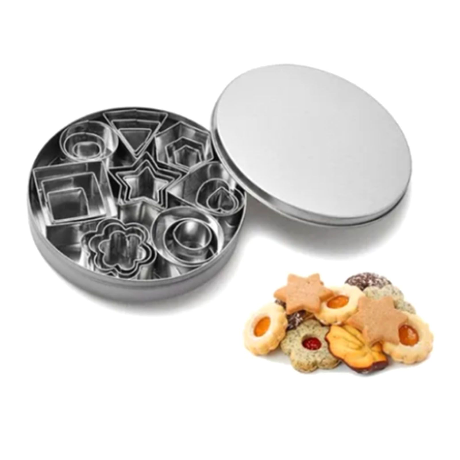 24 Pcs Cookie Cutters Set Biscuit Mould 430 Stainless Steel Vegetable Fruit Cutters for DIY Baking Cooking - Image 6