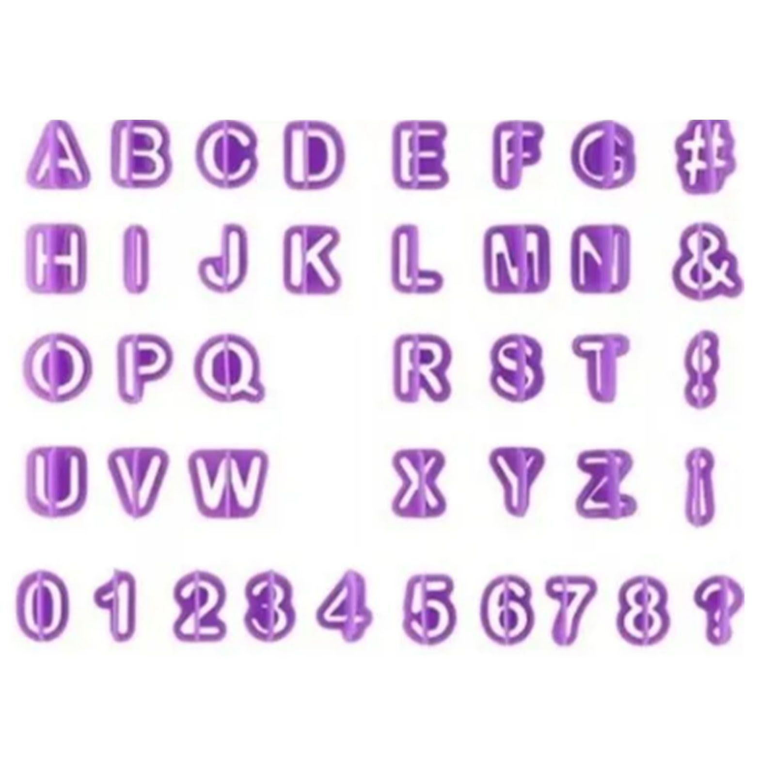 40pcs Numeral Alphabetic Cake Stencils Semiotic Food Grade Plastic Cake Topper Decorative Fillings for Home Baking - Image 1