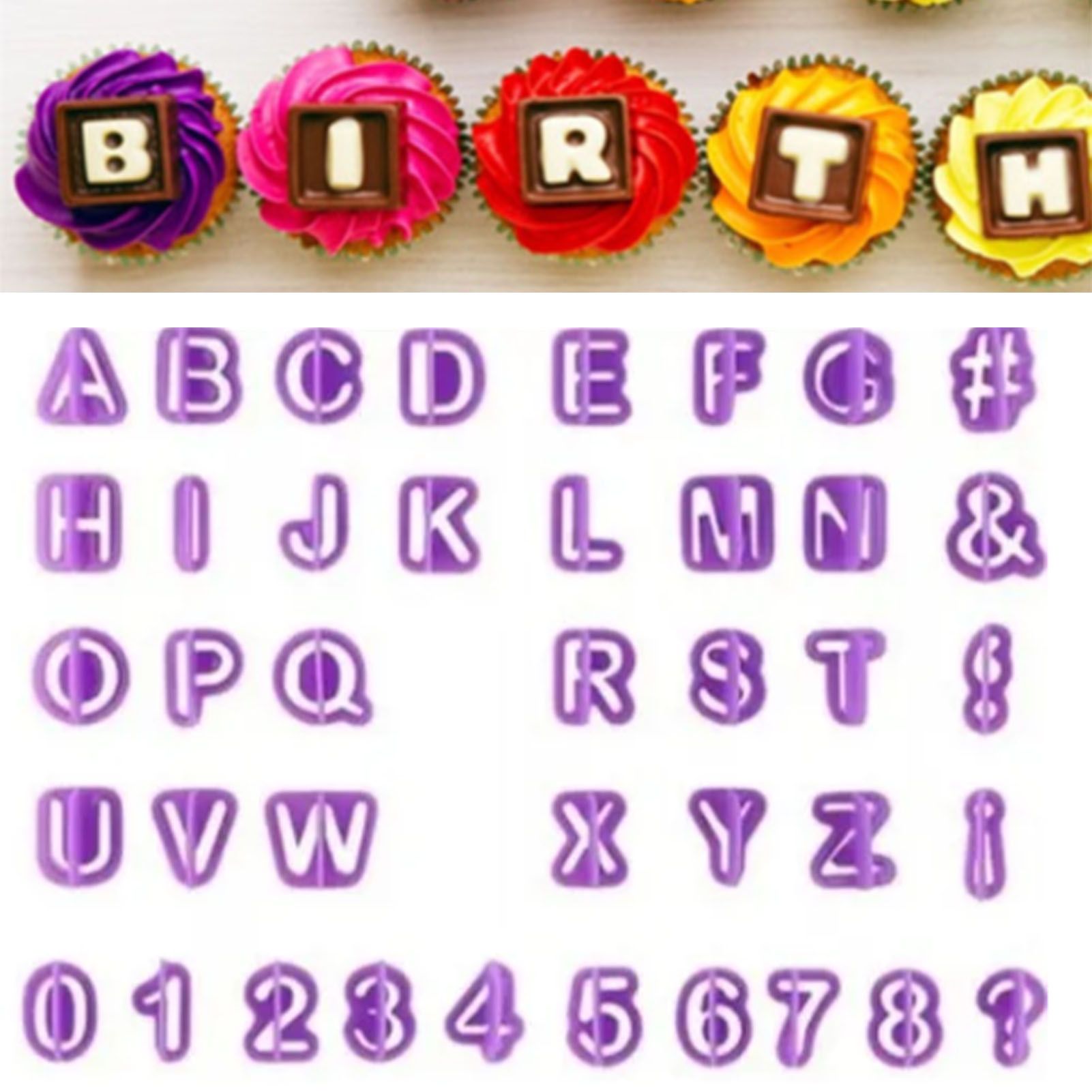 40pcs Numeral Alphabetic Cake Stencils Semiotic Food Grade Plastic Cake Topper Decorative Fillings for Home Baking - Image 5