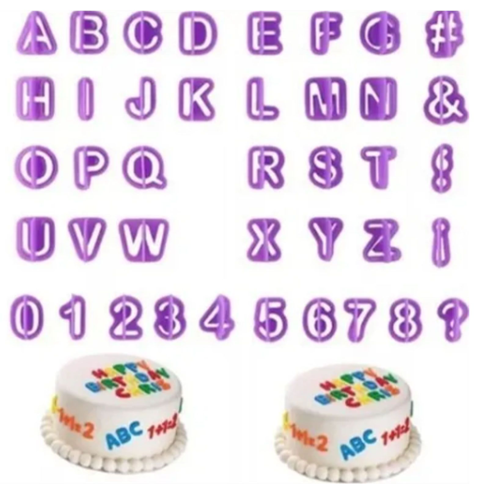 40pcs Numeral Alphabetic Cake Stencils Semiotic Food Grade Plastic Cake Topper Decorative Fillings for Home Baking - Image 6